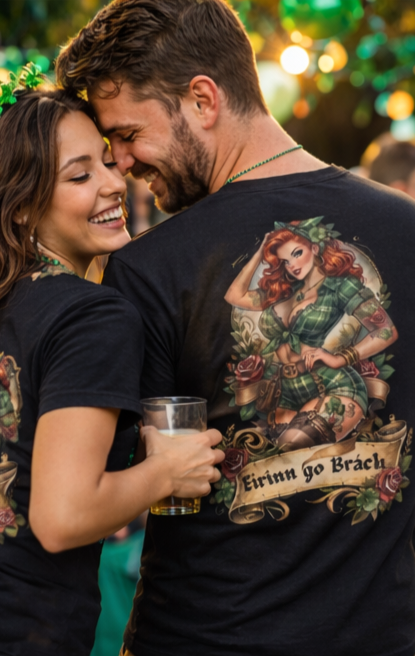 St. Patrick's Day black tee with festive graphic