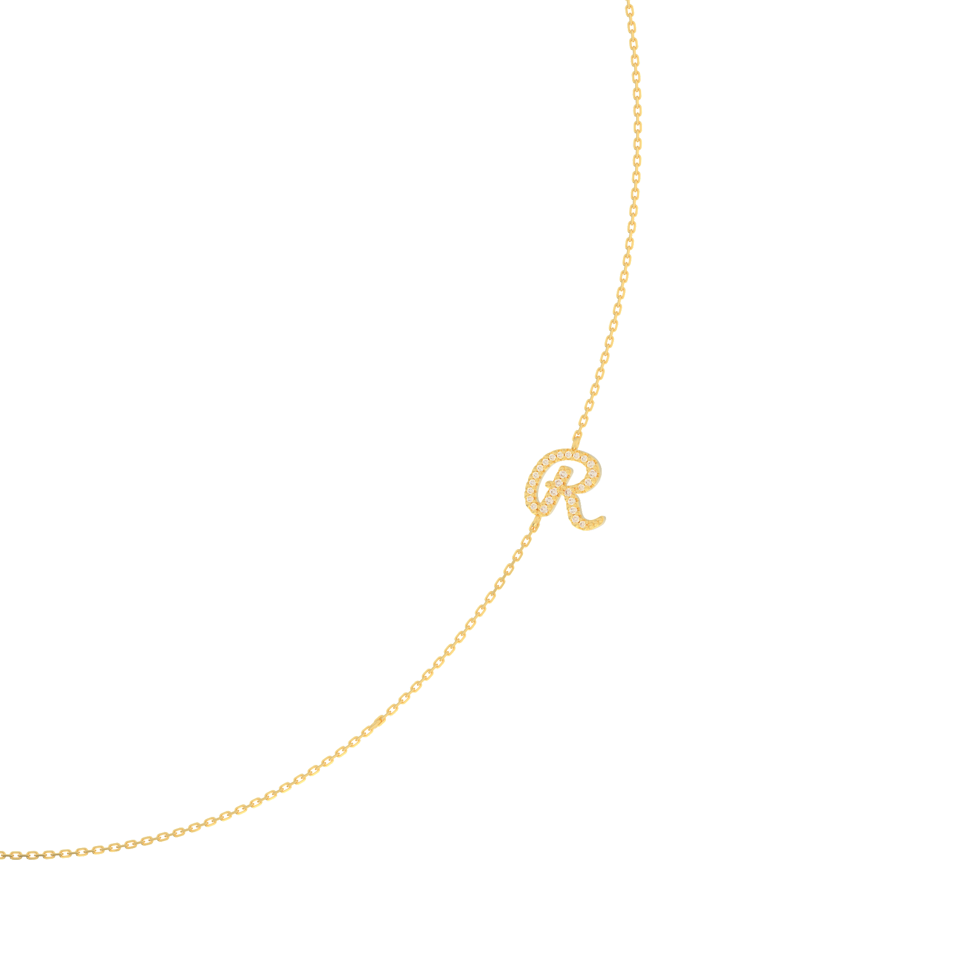 InitialLink Tilt Necklace SN024BR OPJ Studio
