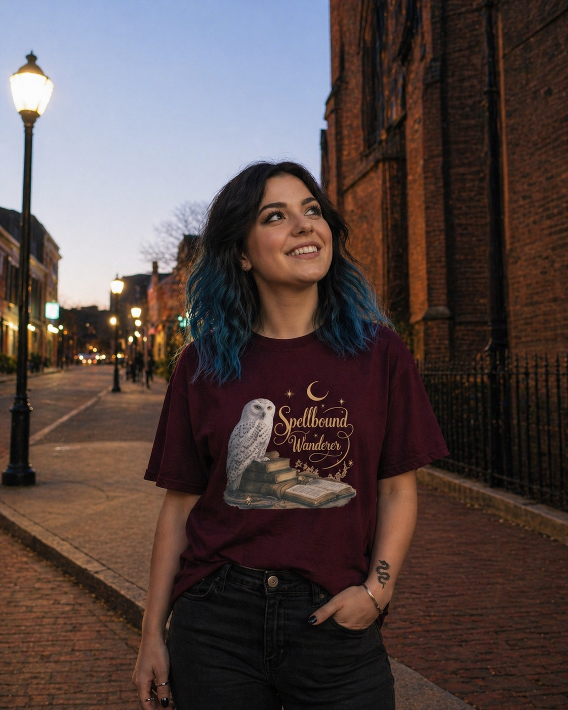 Spellbound Snowy Owl Tee – Unisex Mystical Graphic Shirt | Wish & Wander x Allie Singer