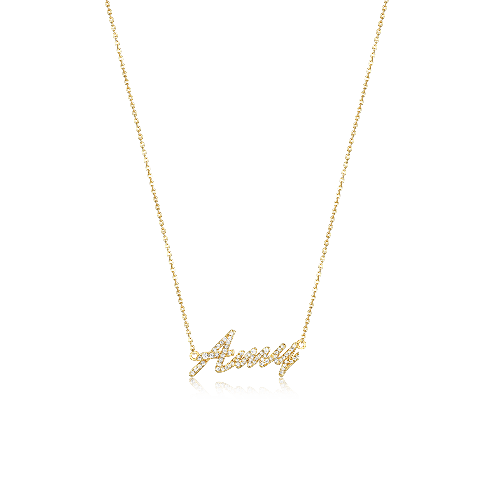 18k Gold Plated Luxe Name Necklace SN020G OPJ Studio