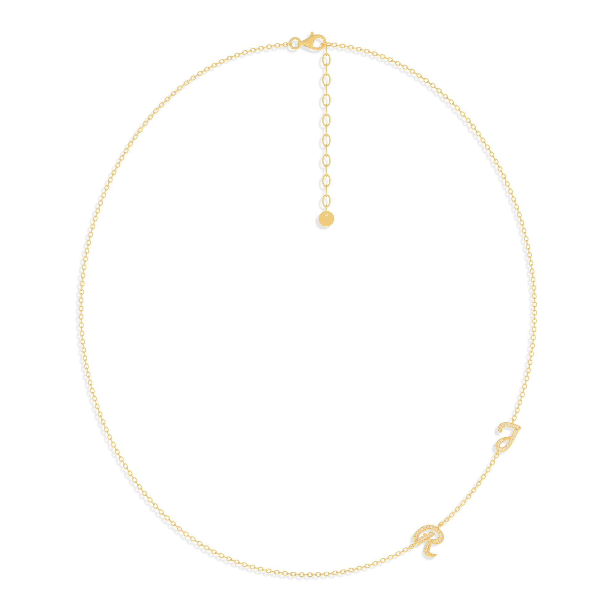 InitialLink Tilt Necklace SN024BR OPJ Studio