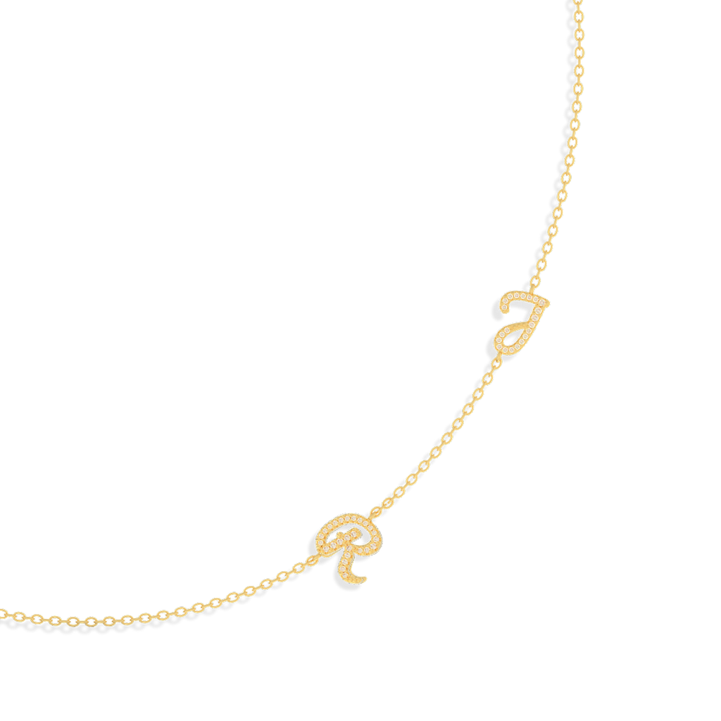 InitialLink Tilt Necklace SN024BR OPJ Studio
