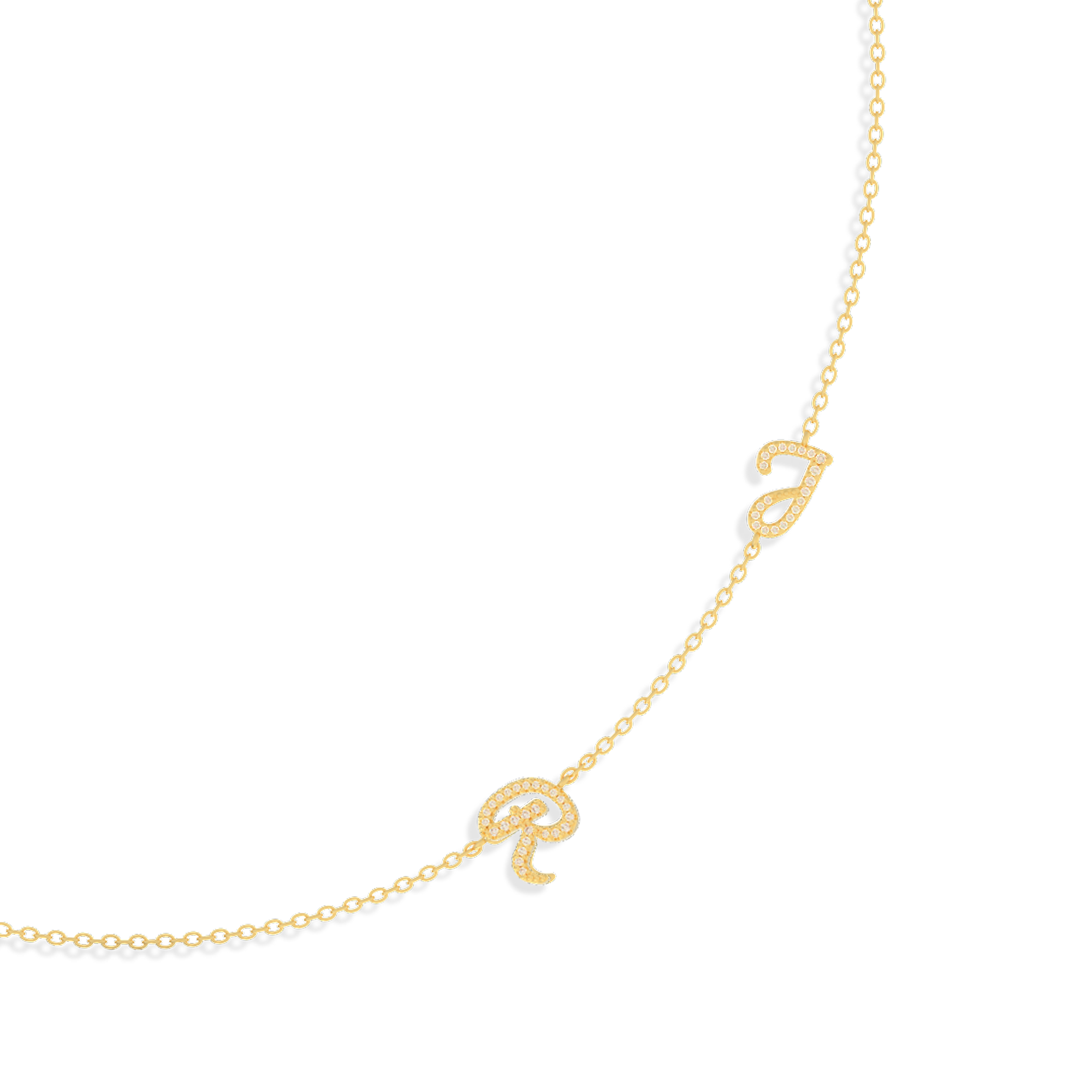 InitialLink Tilt Necklace SN024BR OPJ Studio