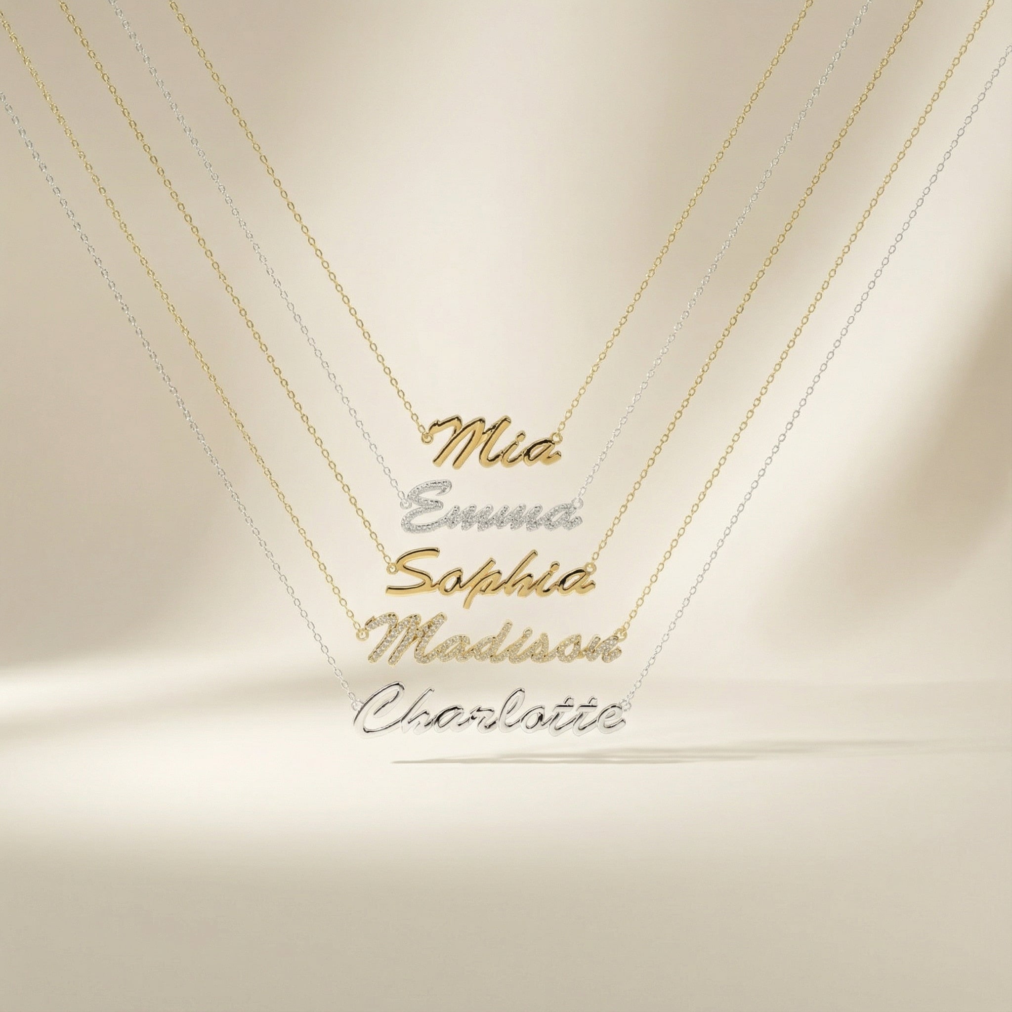 18k Gold Plated Luxe Name Necklace SN020G OPJ Studio