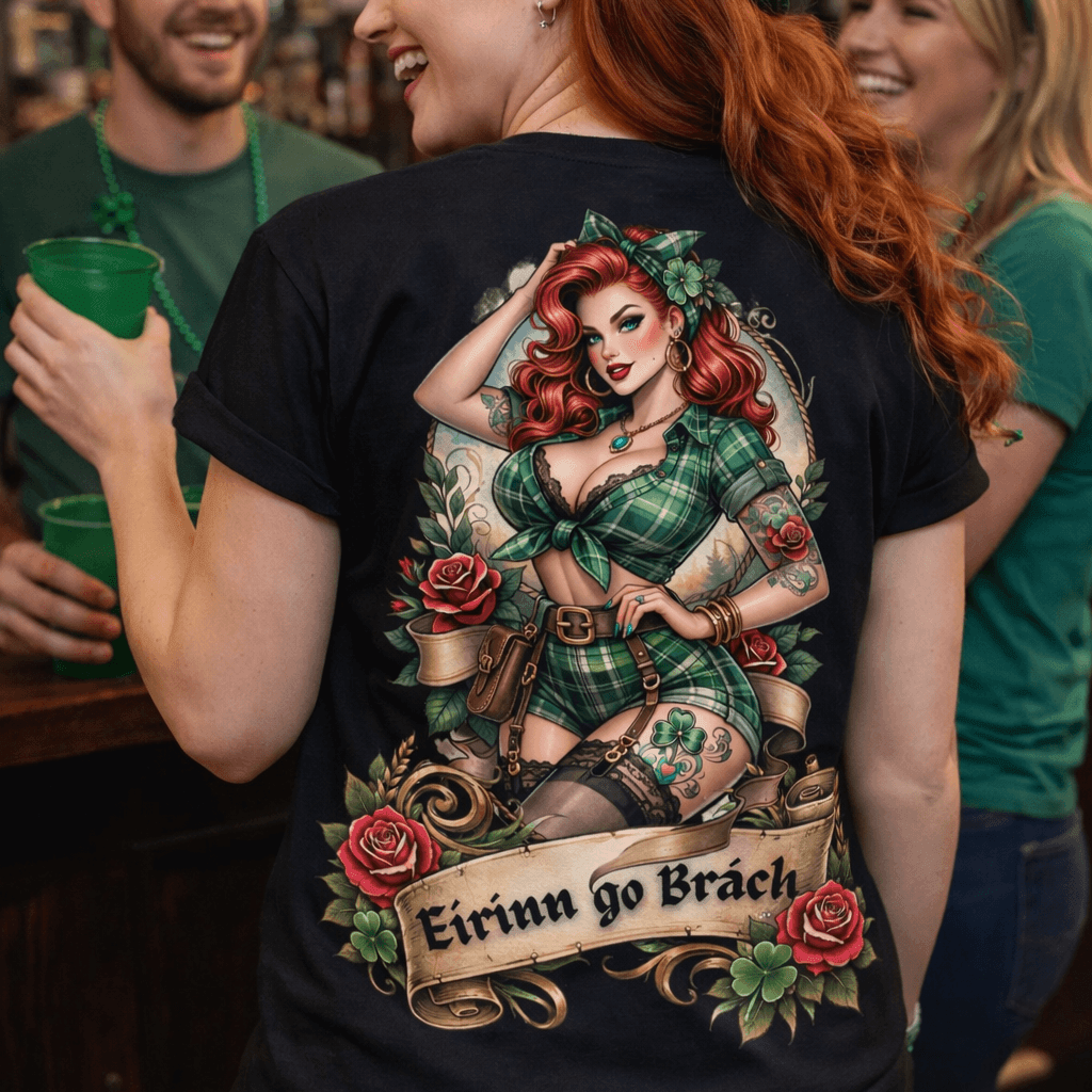Black-unisex-lucky-bar-lass-pub-tee_back - Sweet Talks Tees