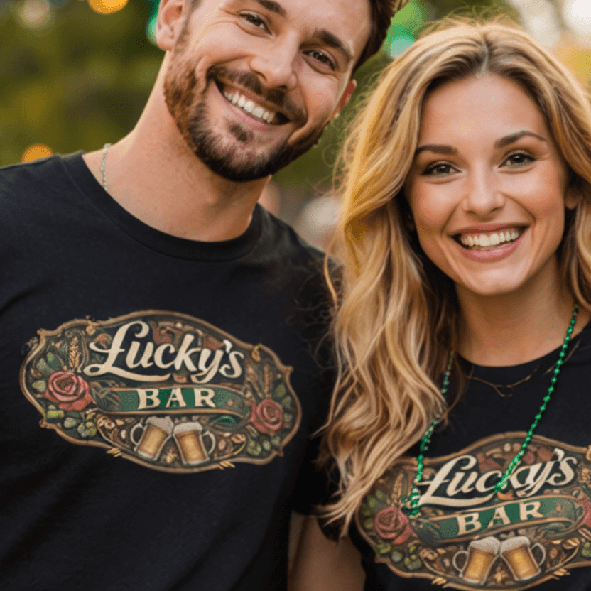 Lucky-bar-lass-pub-tee-unisex-front_mockup - Sweet Talks Tees