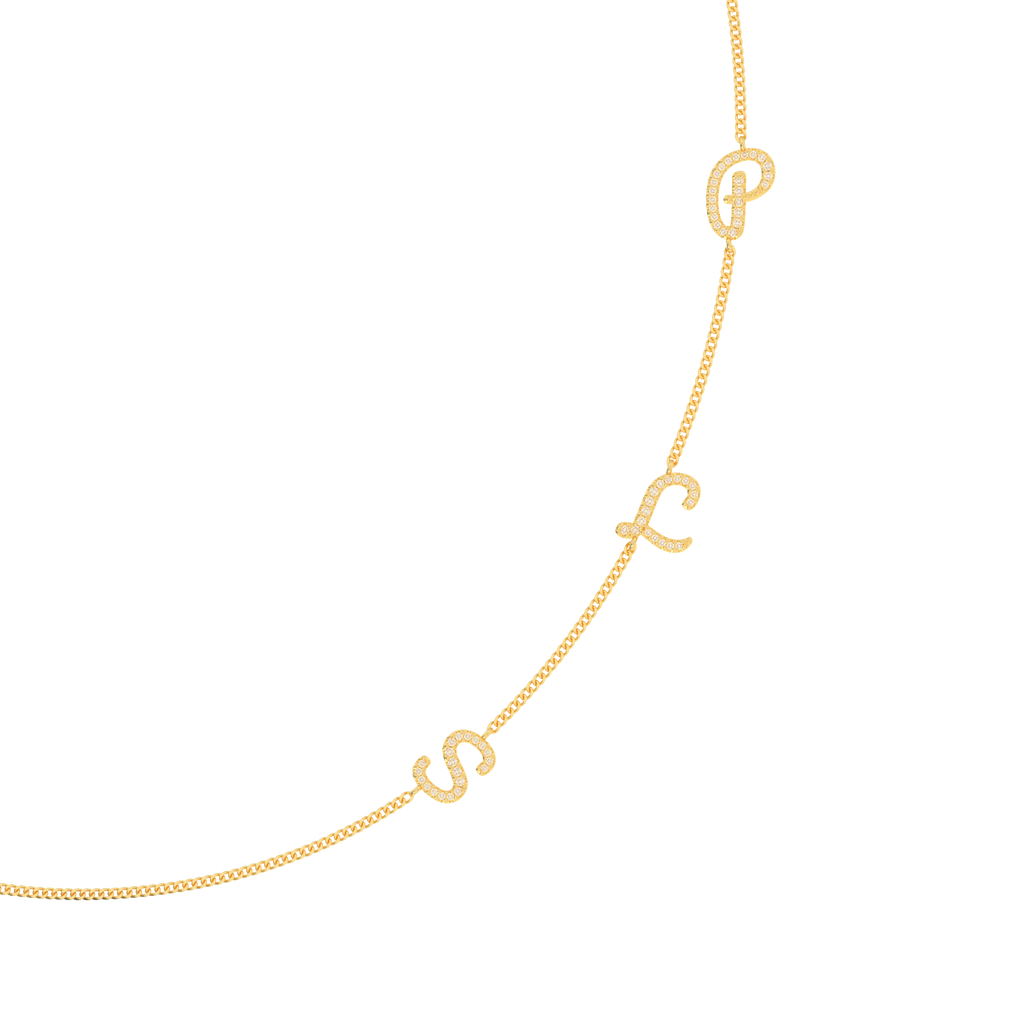 InitialLink Tilt Necklace SN024BR OPJ Studio