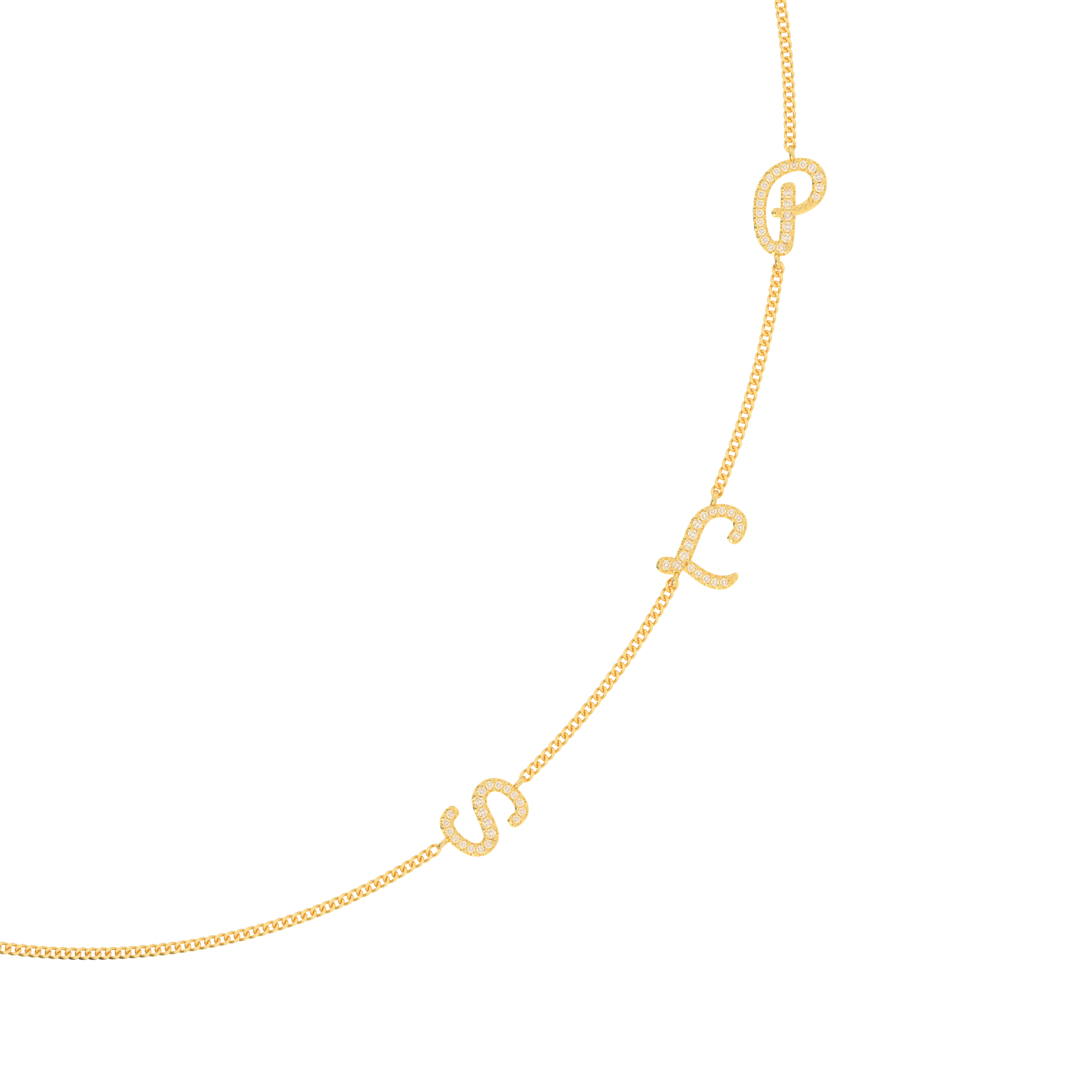InitialLink Tilt Necklace SN024BR OPJ Studio