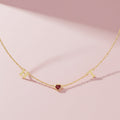 18K Gold Plated July HeartLink Birthstone Necklace SN022BR OPJ Studio