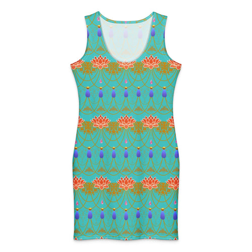 all-over-print-cotton-bodycon-dress-white-front-69fe6989a6540 - Sweet Talks Tees