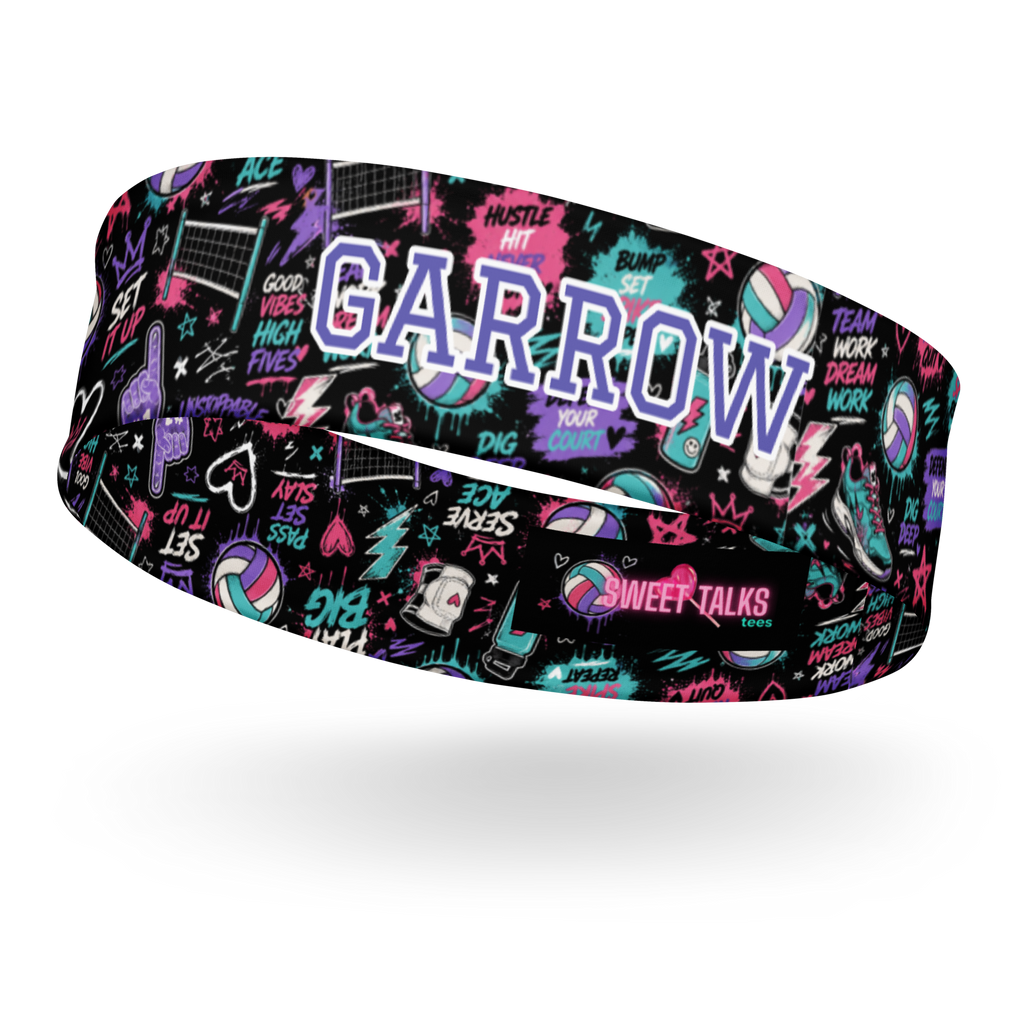 Personalized Girls Volleyball Headband Sweet Talks Tees