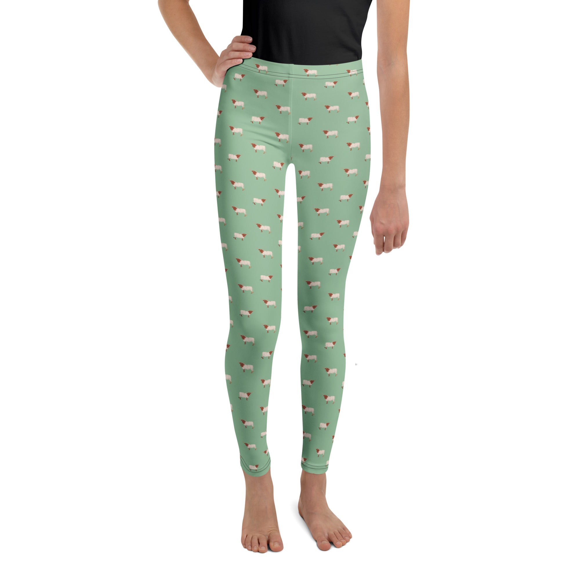 girls farm animal leggings green boutique style