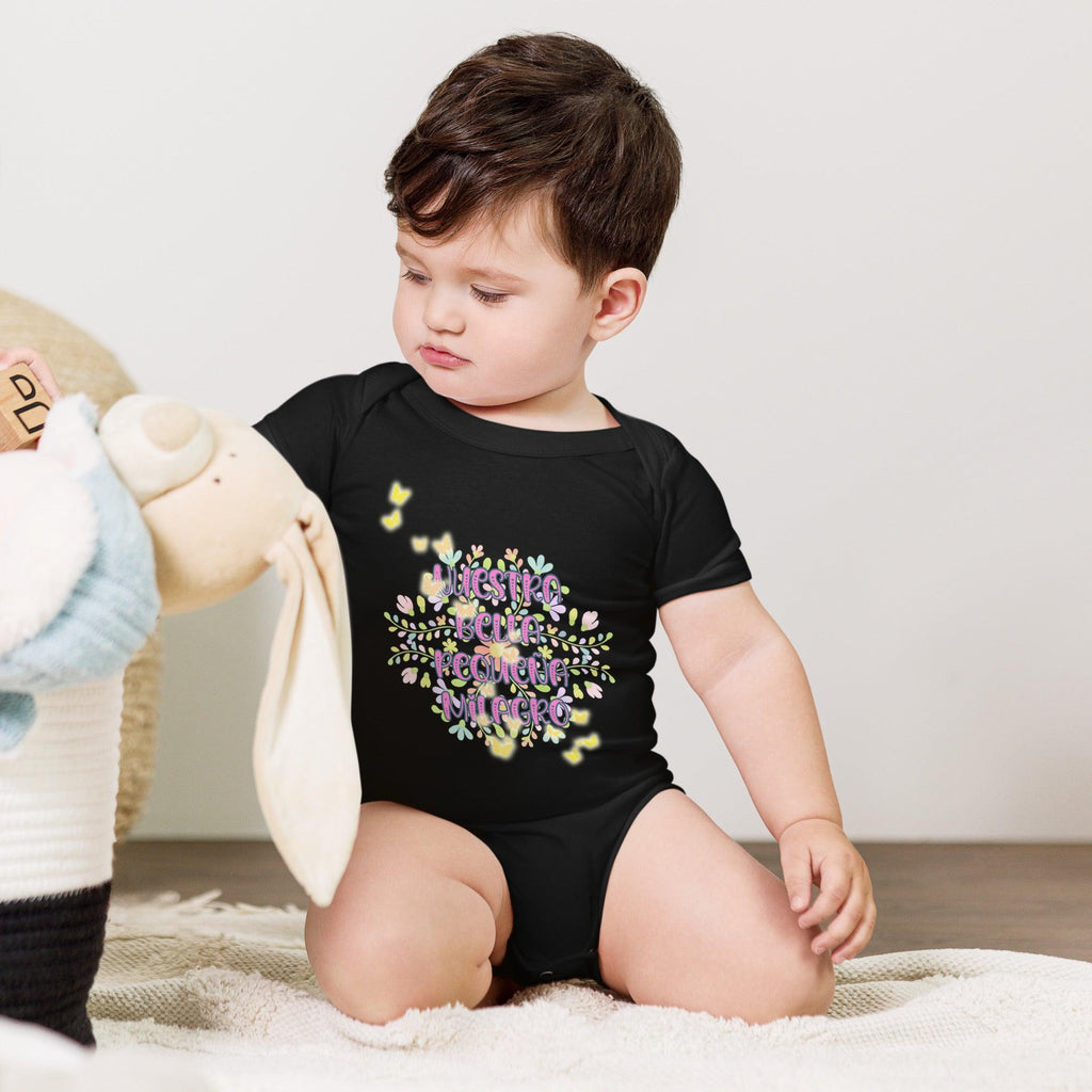 baby-short-sleeve-one-piece-black-front-69fa01f8b51b9 - Sweet Talks Tees