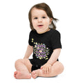 baby-short-sleeve-one-piece-black-front-69fa01f8b53ad - Sweet Talks Tees