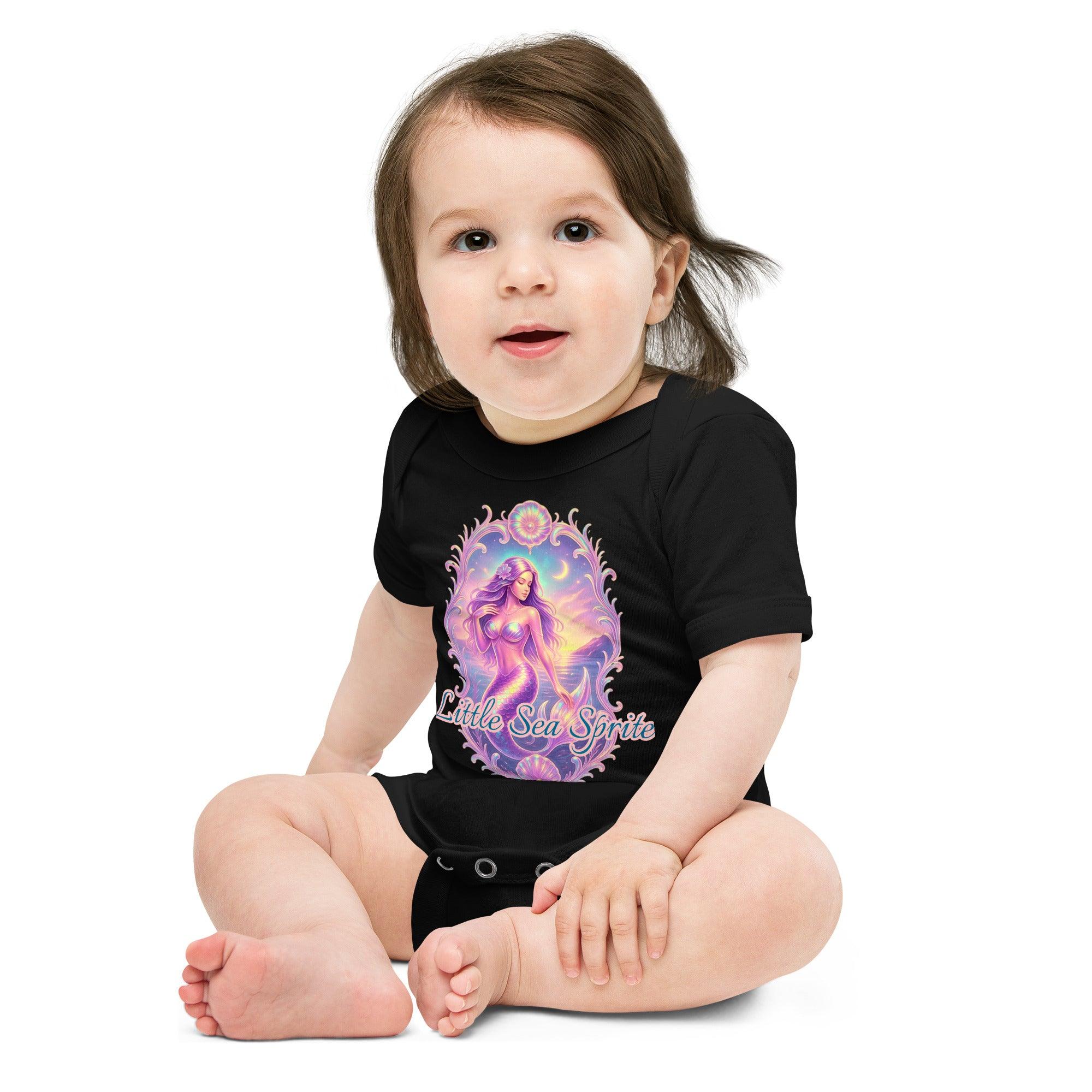 baby-short-sleeve-one-piece-black-front-69fddc876d2de - Sweet Talks Tees