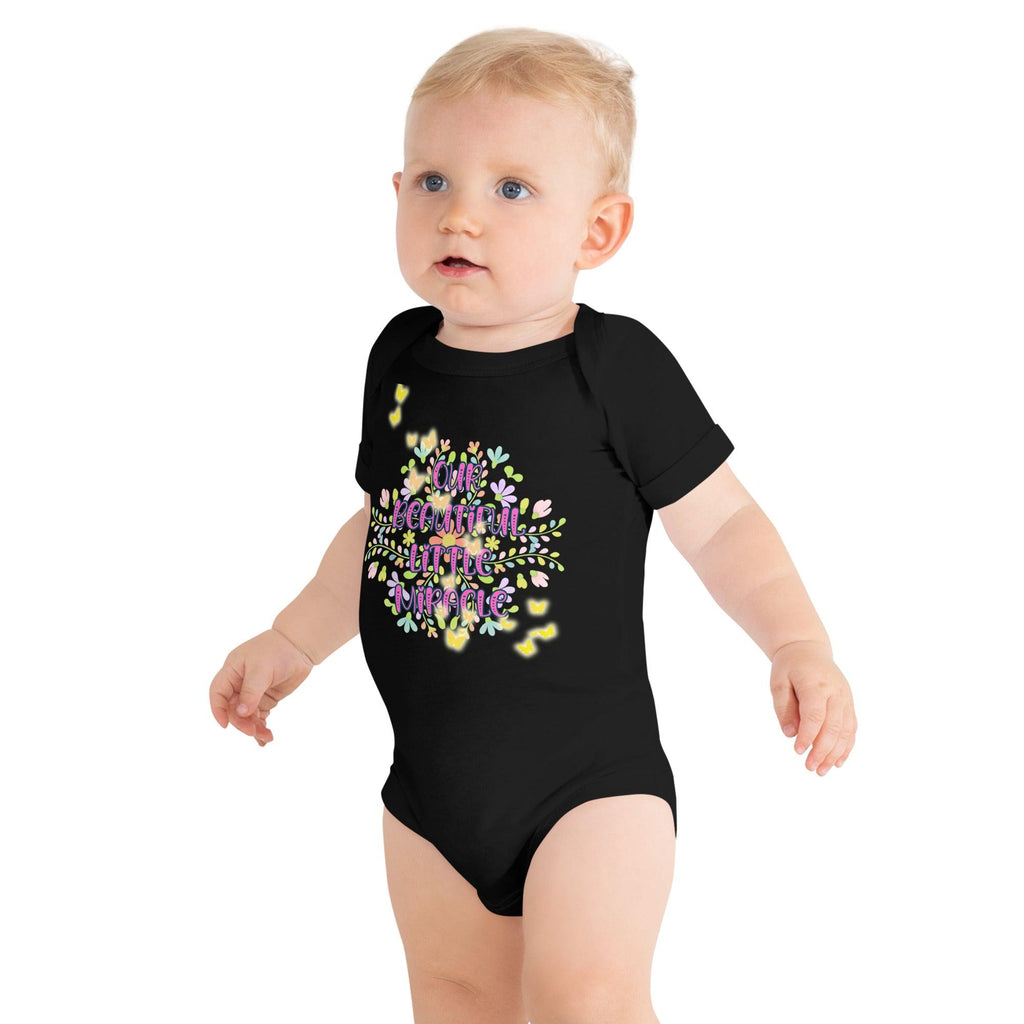 baby-short-sleeve-one-piece-black-front-69feb0d464252 - Sweet Talks Tees