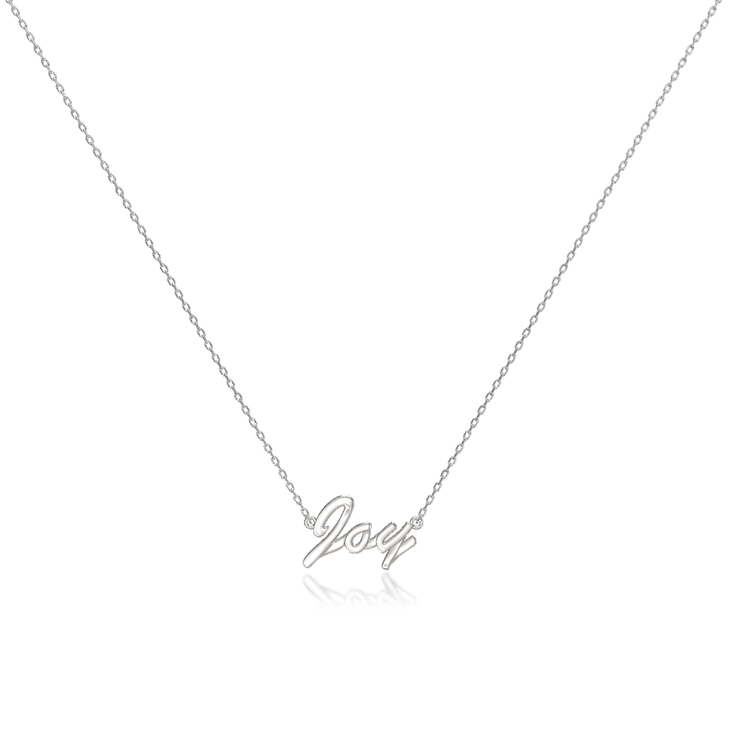 Rhodium Plated Classic Name Necklace SN020R OPJ Studio