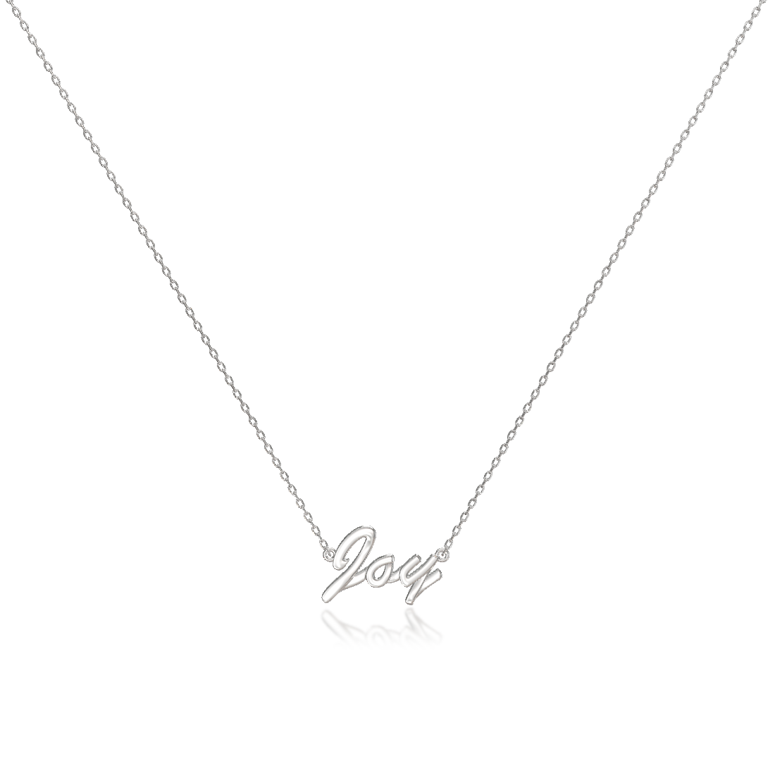 Rhodium Plated Classic Name Necklace SN020R OPJ Studio