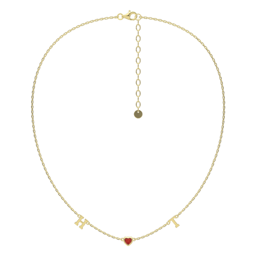 18K Gold Plated July HeartLink Birthstone Necklace SN022BR OPJ Studio