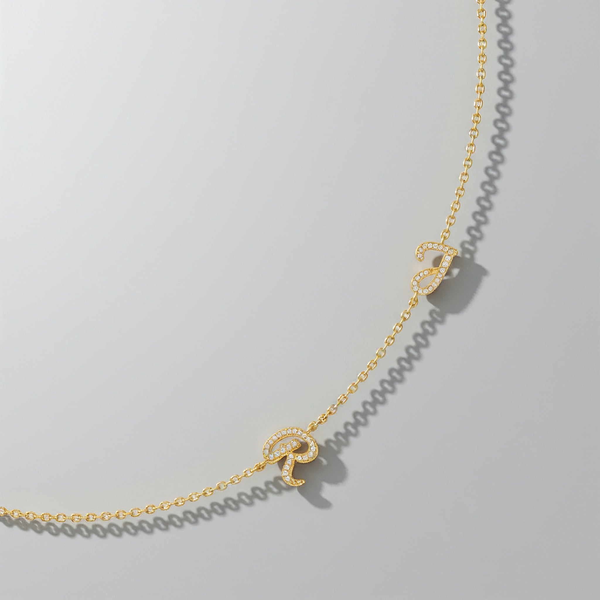 InitialLink Tilt Necklace SN024BR OPJ Studio