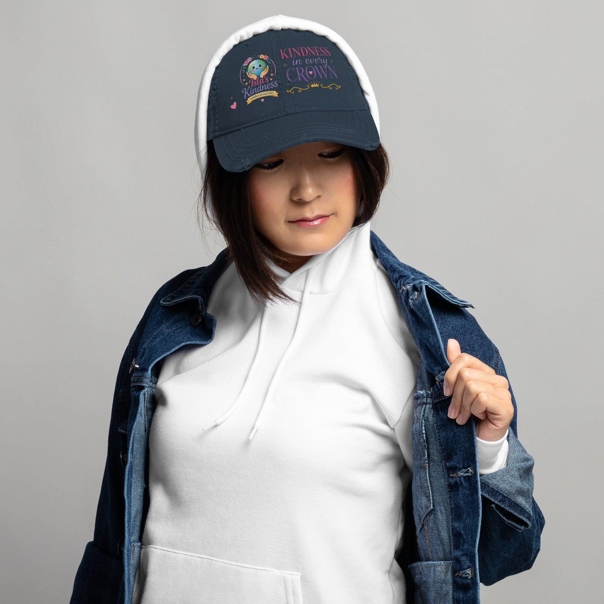 distressed-dad-hat-navy-front-6a12ecc6198e7 - Sweet Talks Tees