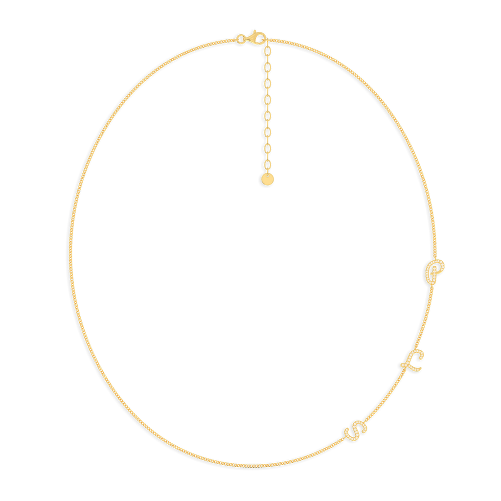 InitialLink Tilt Necklace SN024BR OPJ Studio
