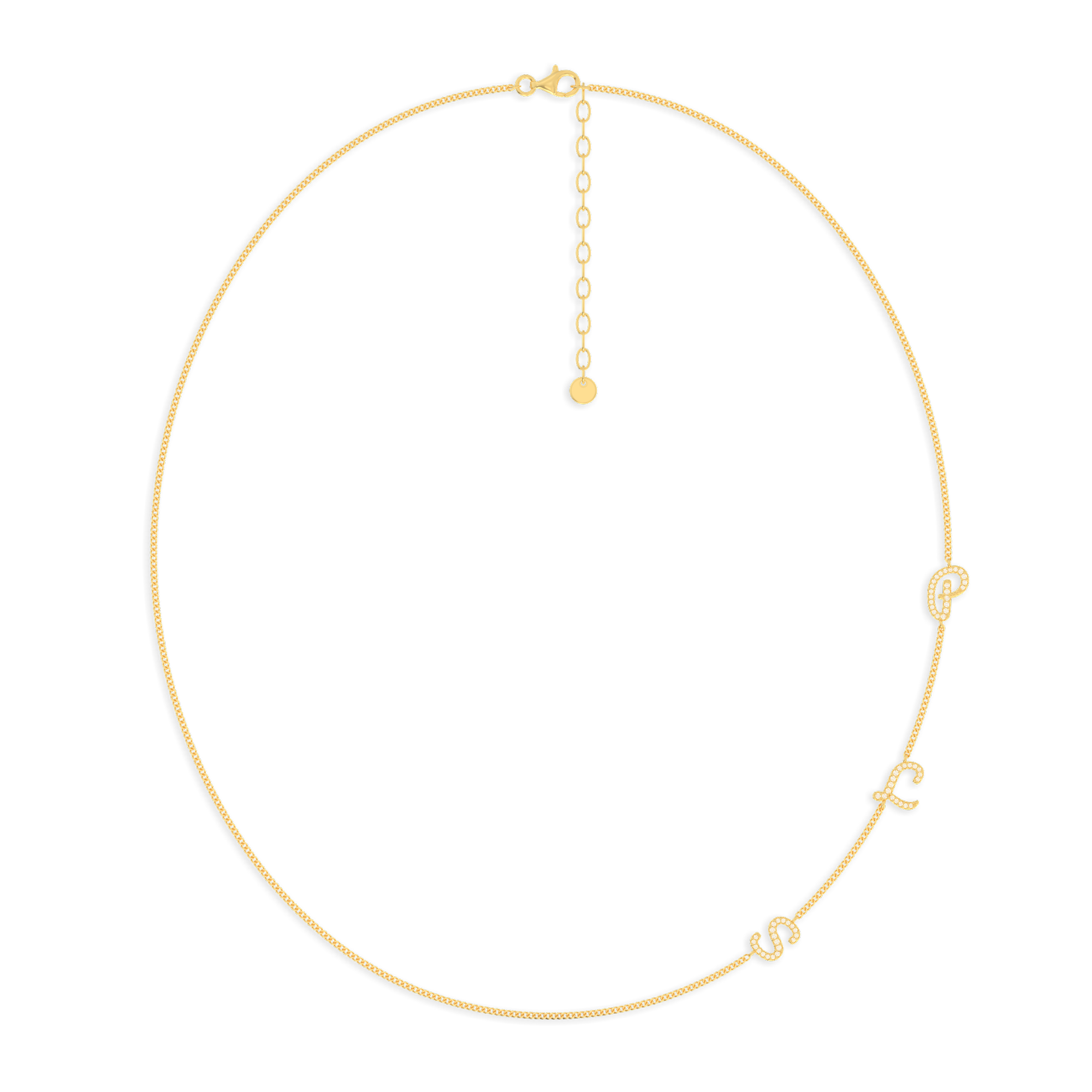 InitialLink Tilt Necklace SN024BR OPJ Studio