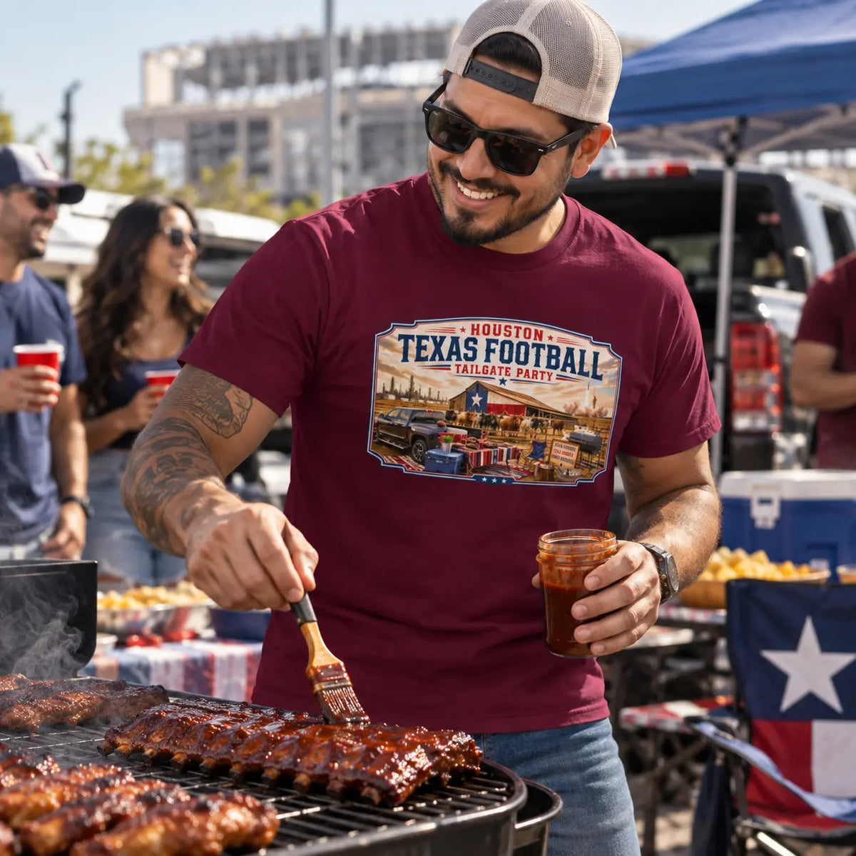 Houston Texas Football Tailgate Tee with Lone Star Sweet Talks Tees