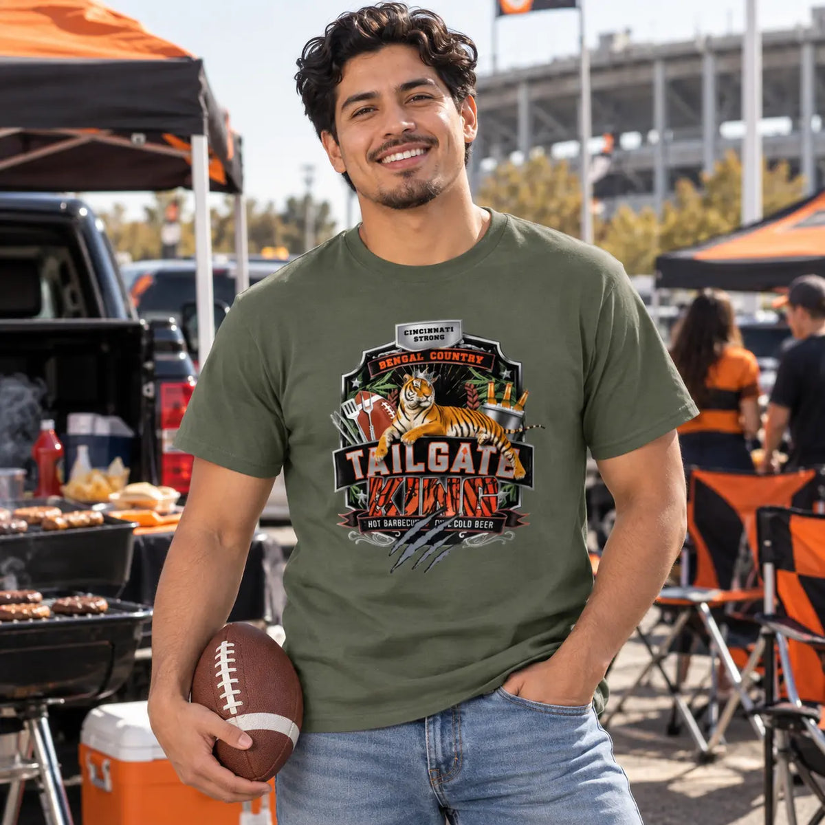 Bengal Country Tailgate King Tee | Cincinnati Football Game Day Shirt Sweet Talks Tees