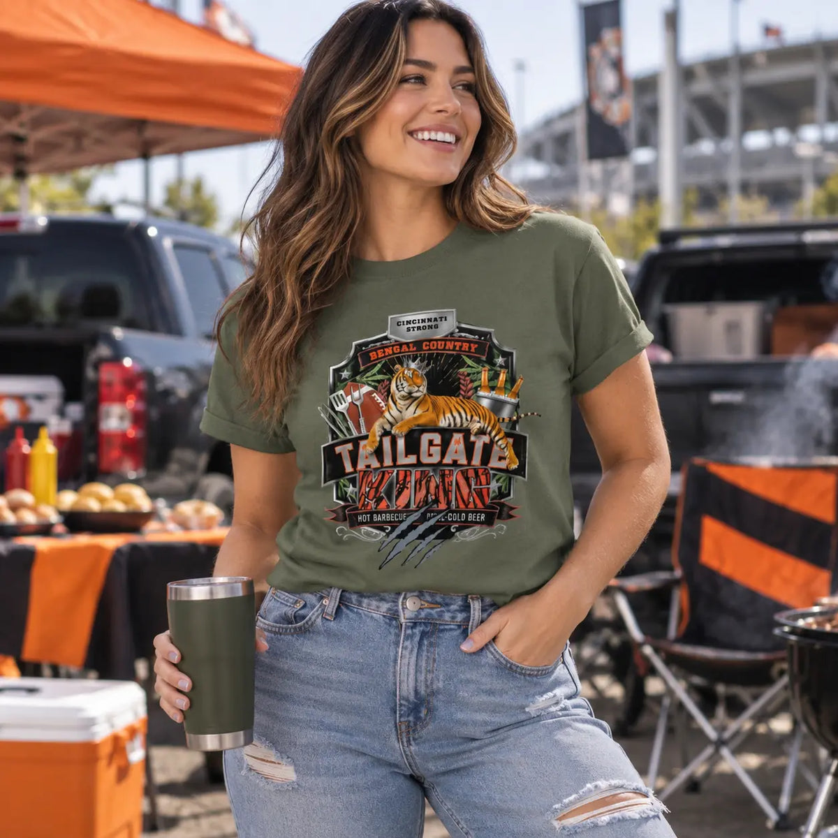 Bengal Country Tailgate King Tee | Cincinnati Football Game Day Shirt Sweet Talks Tees