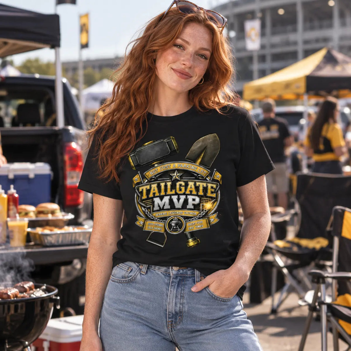 Steel City Tailgate MVP Tee | Black & Gold Pittsburgh Football Shirt Sweet Talks Tees