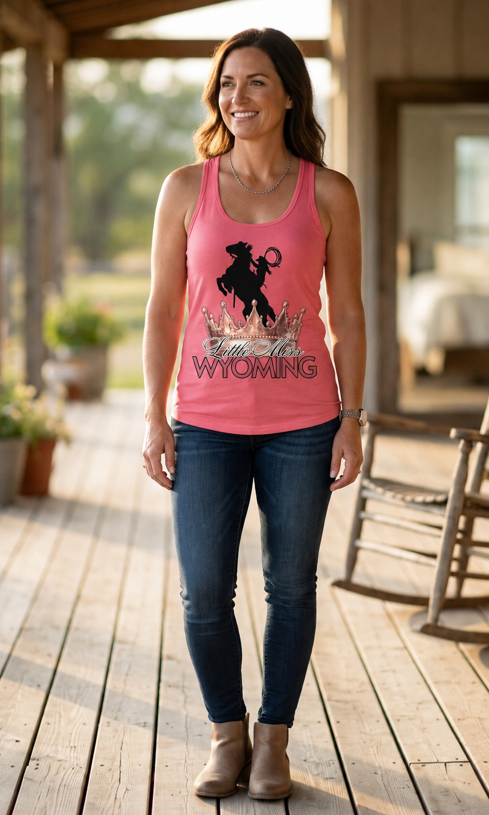 Little Miss Wyoming Personalized Rodeo Crown Women’s Tank Top Sweet Talks Tees