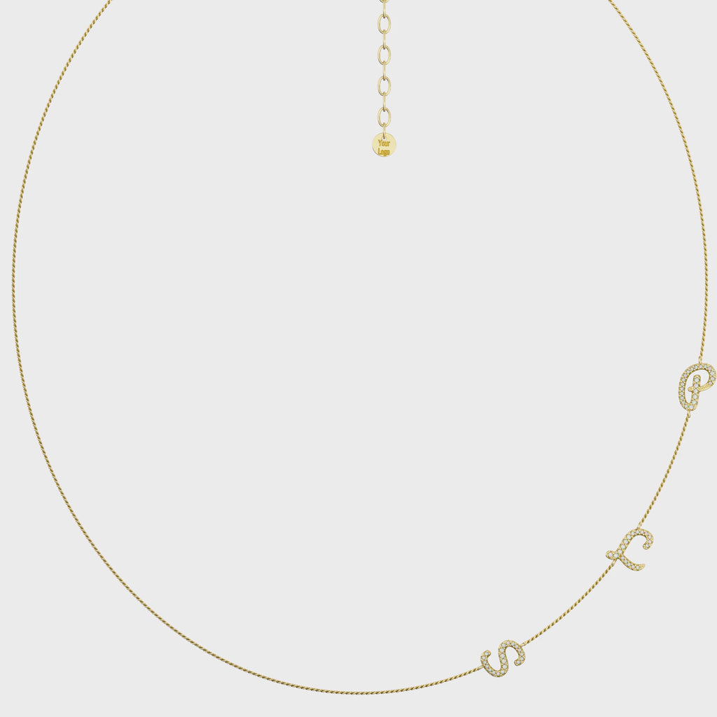 InitialLink 3 Letter Tilt Necklace
