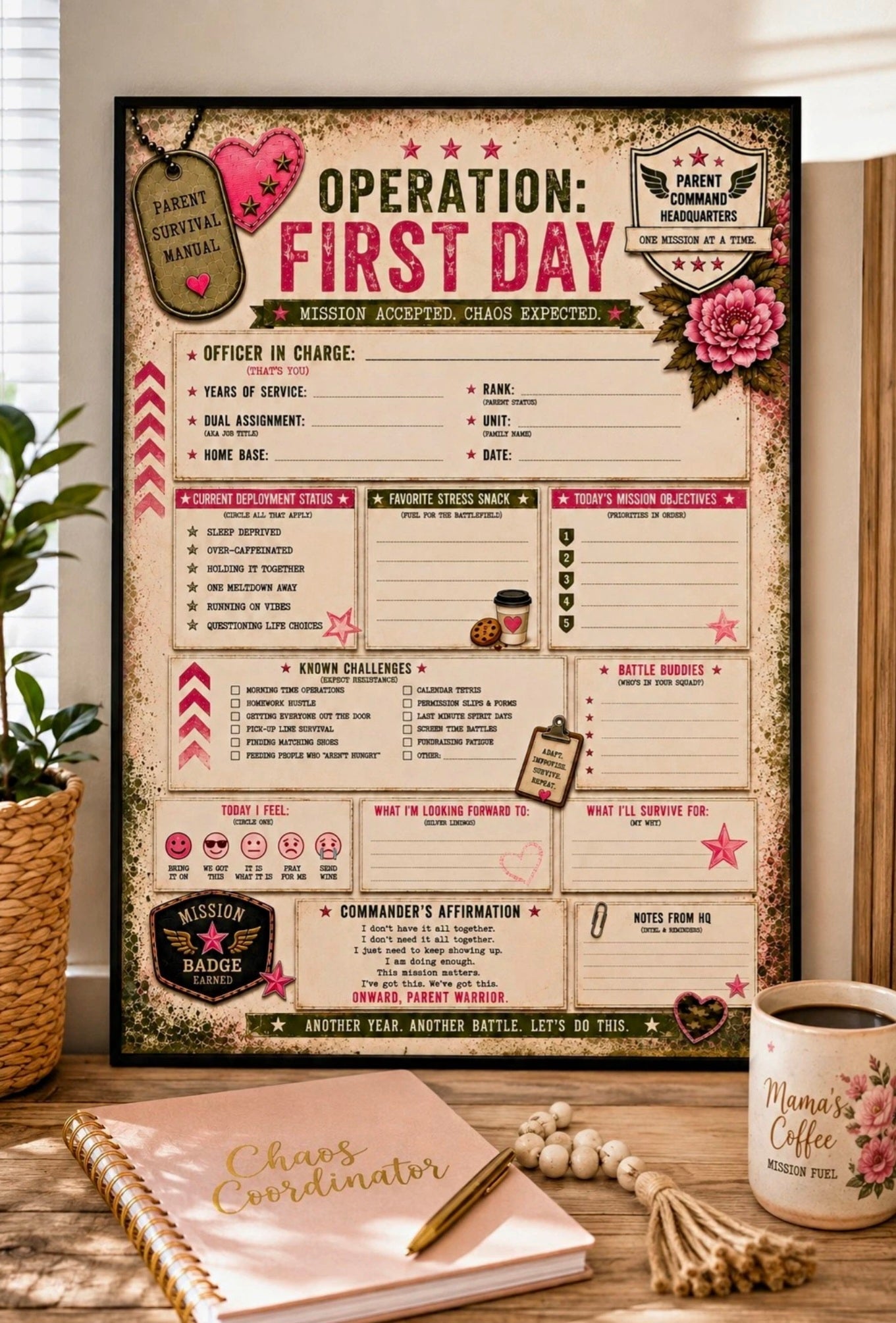 Parent's First Day Back to School Poster | Funny Parent First Day Sign Sweet Talks Tees