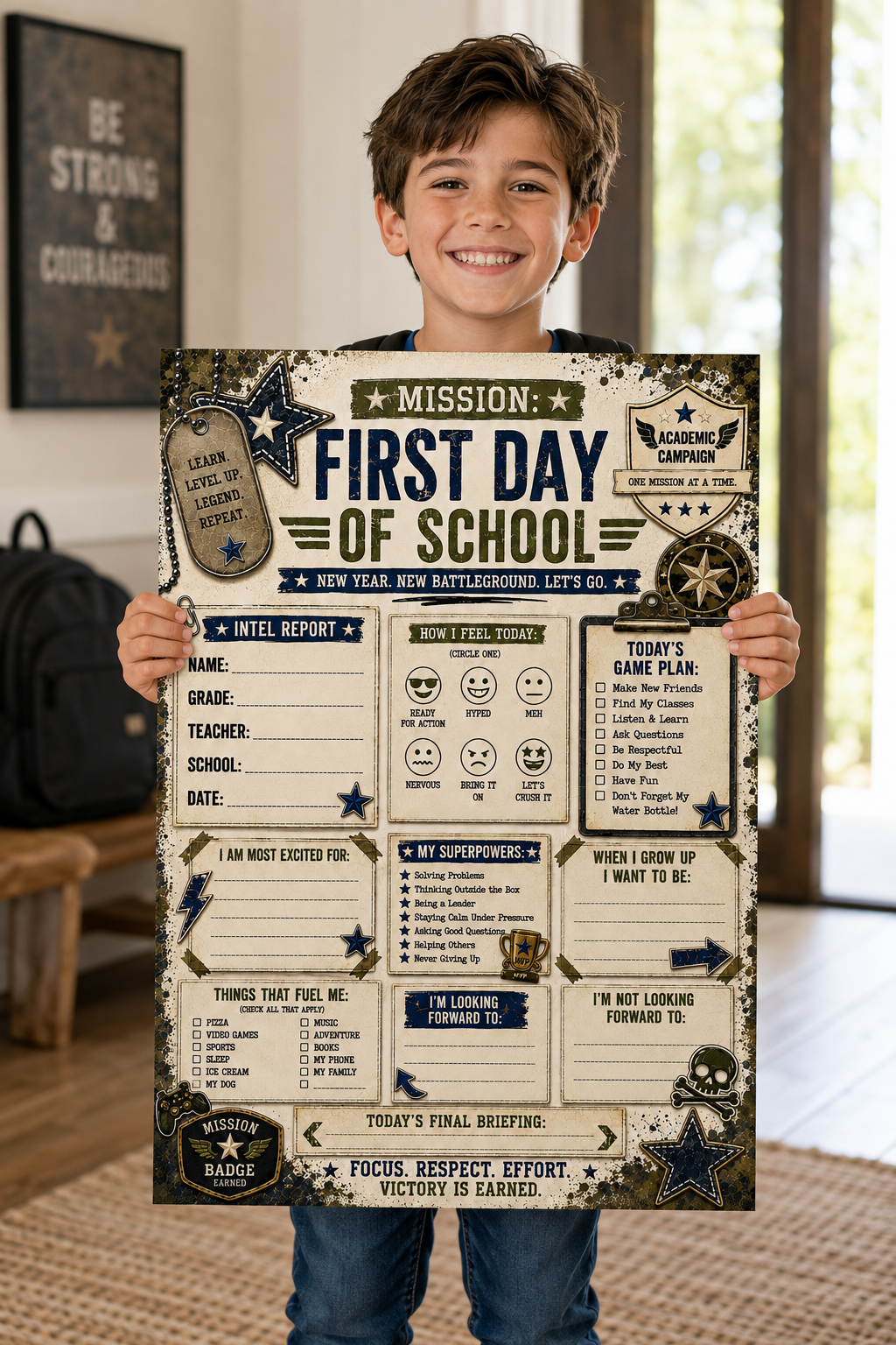 Boys First Day of School Poster Sweet Talks Tees