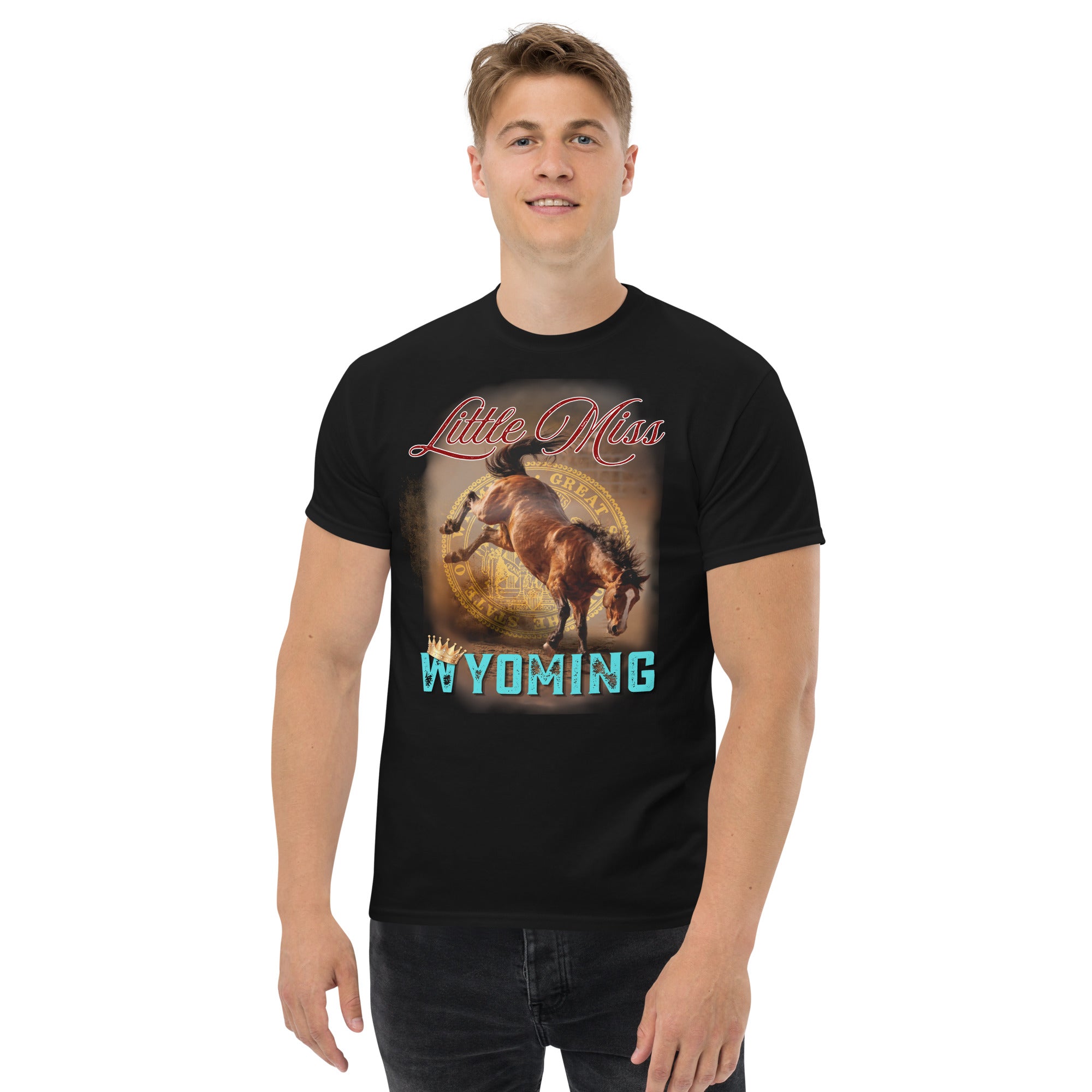 little miss wyoming western themed graphic tee