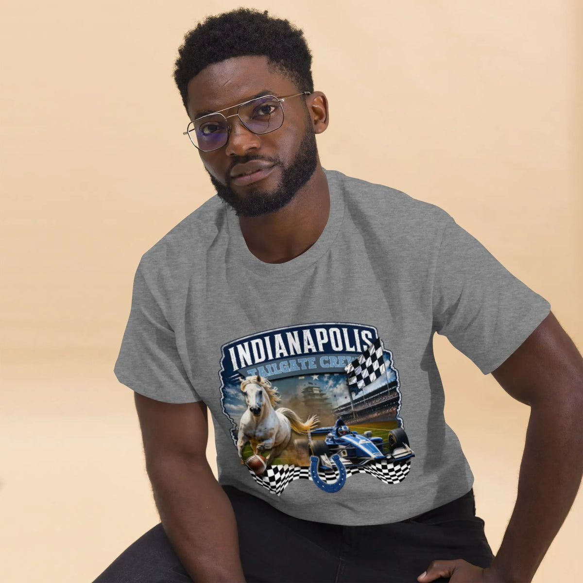 Indianapolis Tailgate Crew gray football game day tee