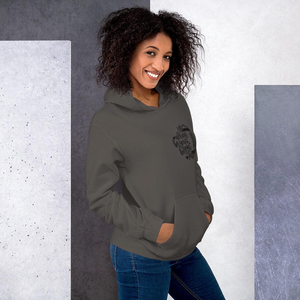 Football Mom Heart Hoodie in charcoal gray