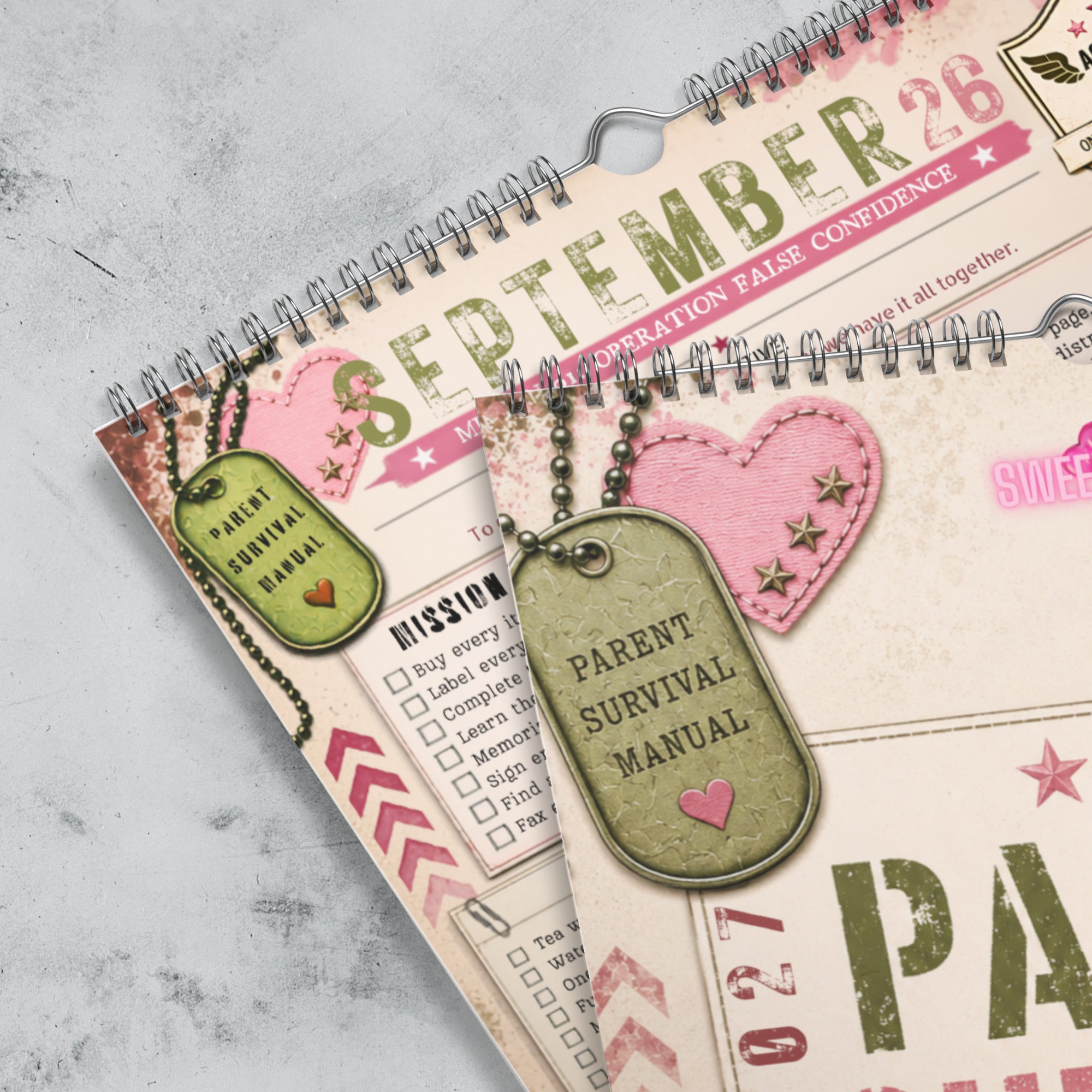 Parent Survival Manual academic calendar with 2026–2027 cover and September parent planning page