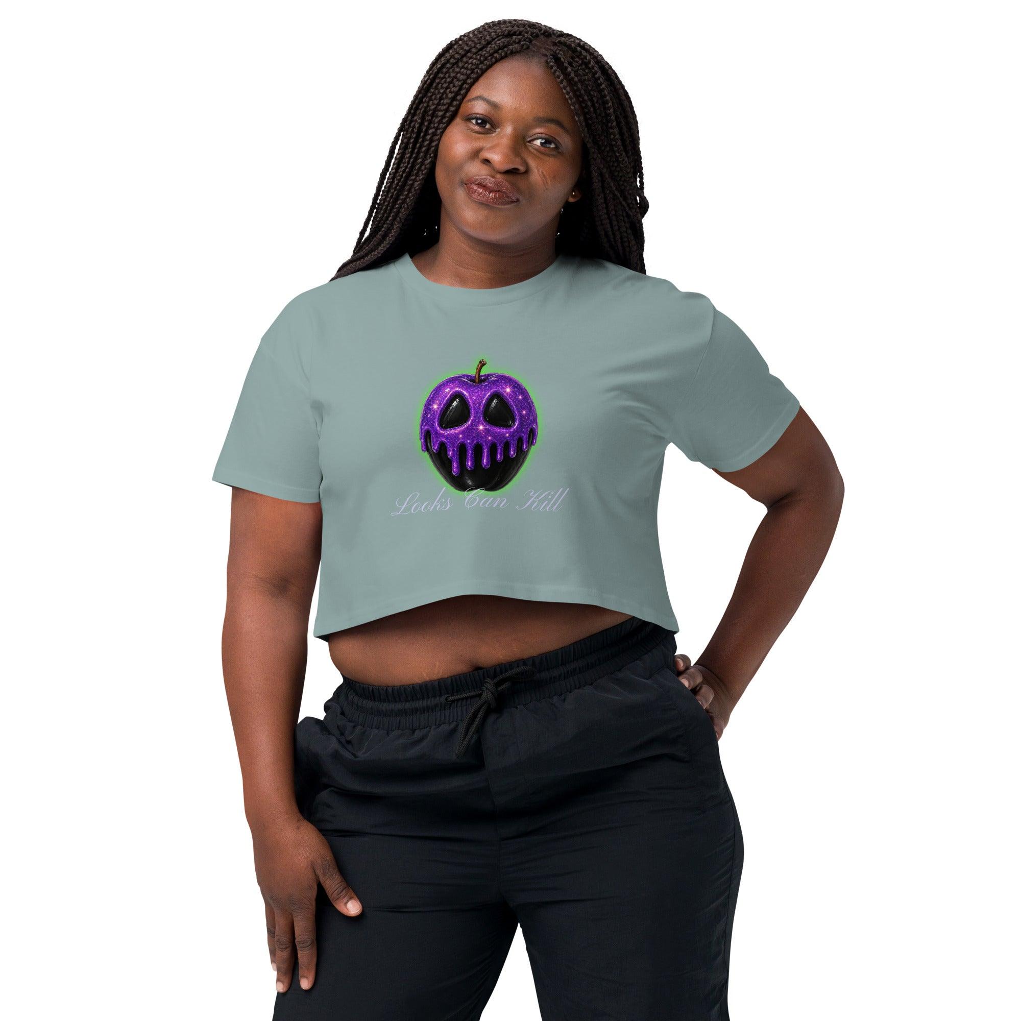 Pretty Poison Crop Top – Dark Apple Graphic Tee – Sweet Talks Tees