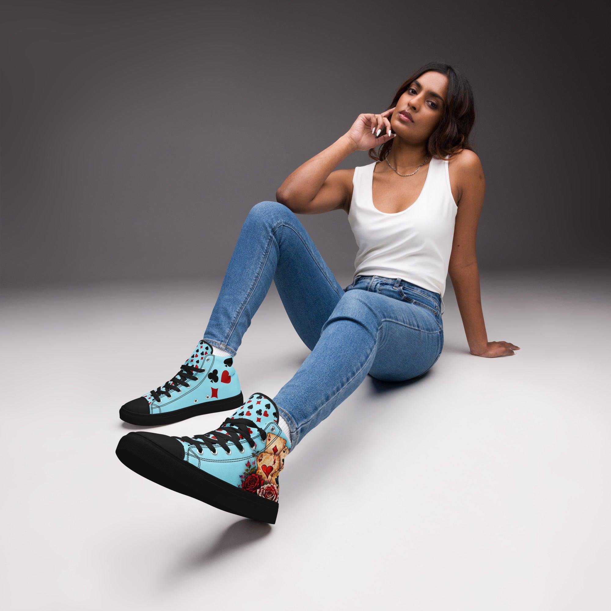 womens-high-top-canvas-shoes-black-front-69f9f18763a81 - Sweet Talks Tees