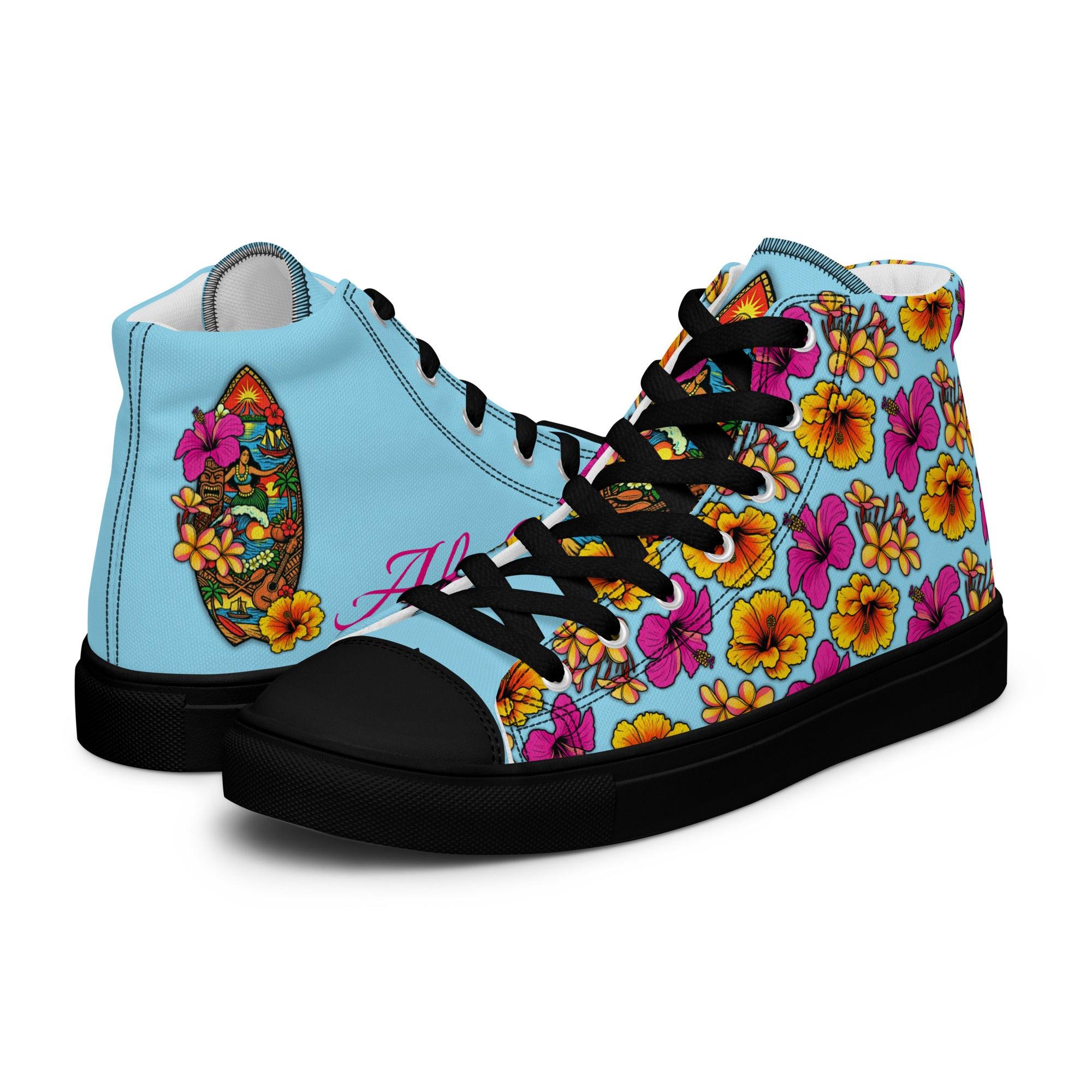 womens-high-top-canvas-shoes-black-left-69fdd9bbc5c99 - Sweet Talks Tees