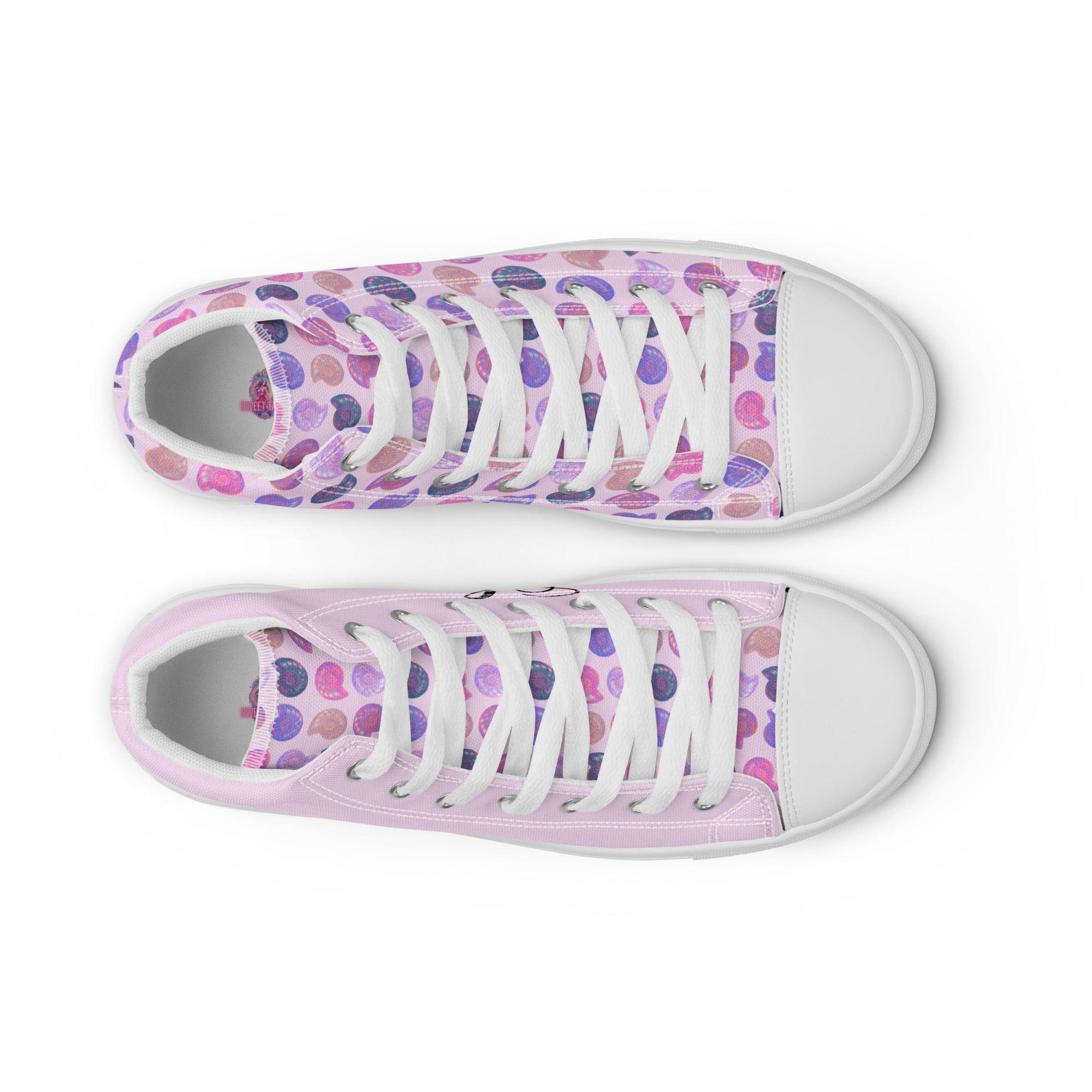 womens-high-top-canvas-shoes-white-front-2-69fdd621b406f - Sweet Talks Tees