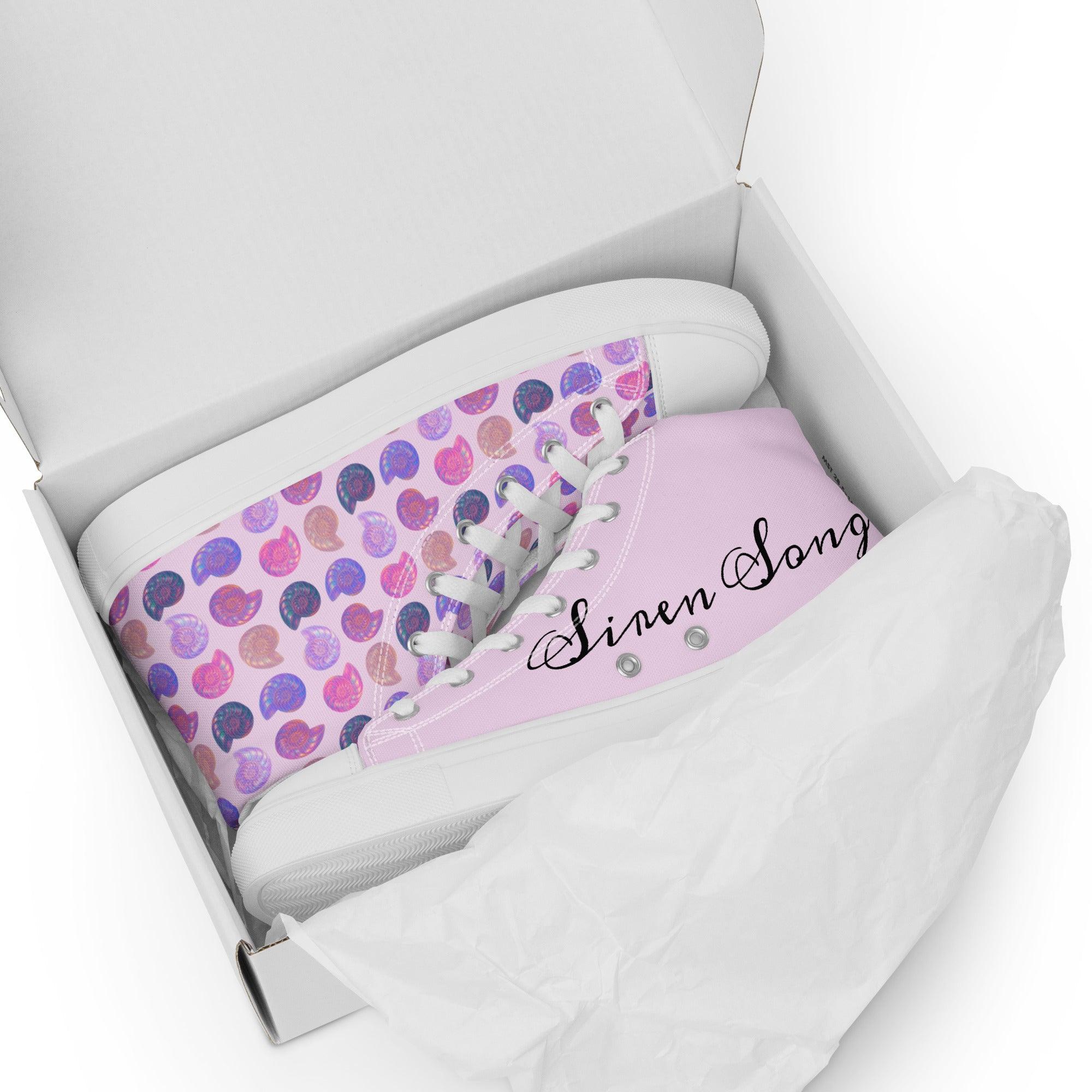womens-high-top-canvas-shoes-white-front-69fdd621b689a - Sweet Talks Tees
