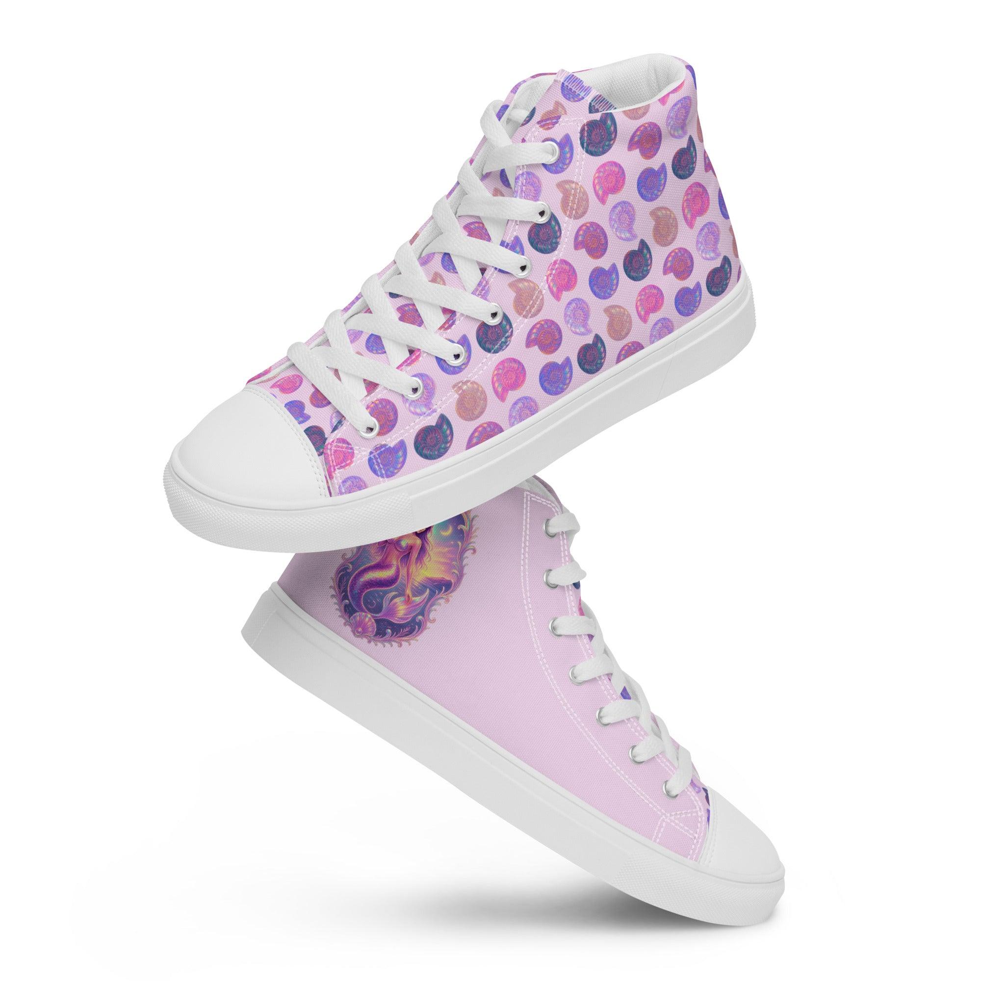 womens-high-top-canvas-shoes-white-front-69fdd621b6d8d - Sweet Talks Tees