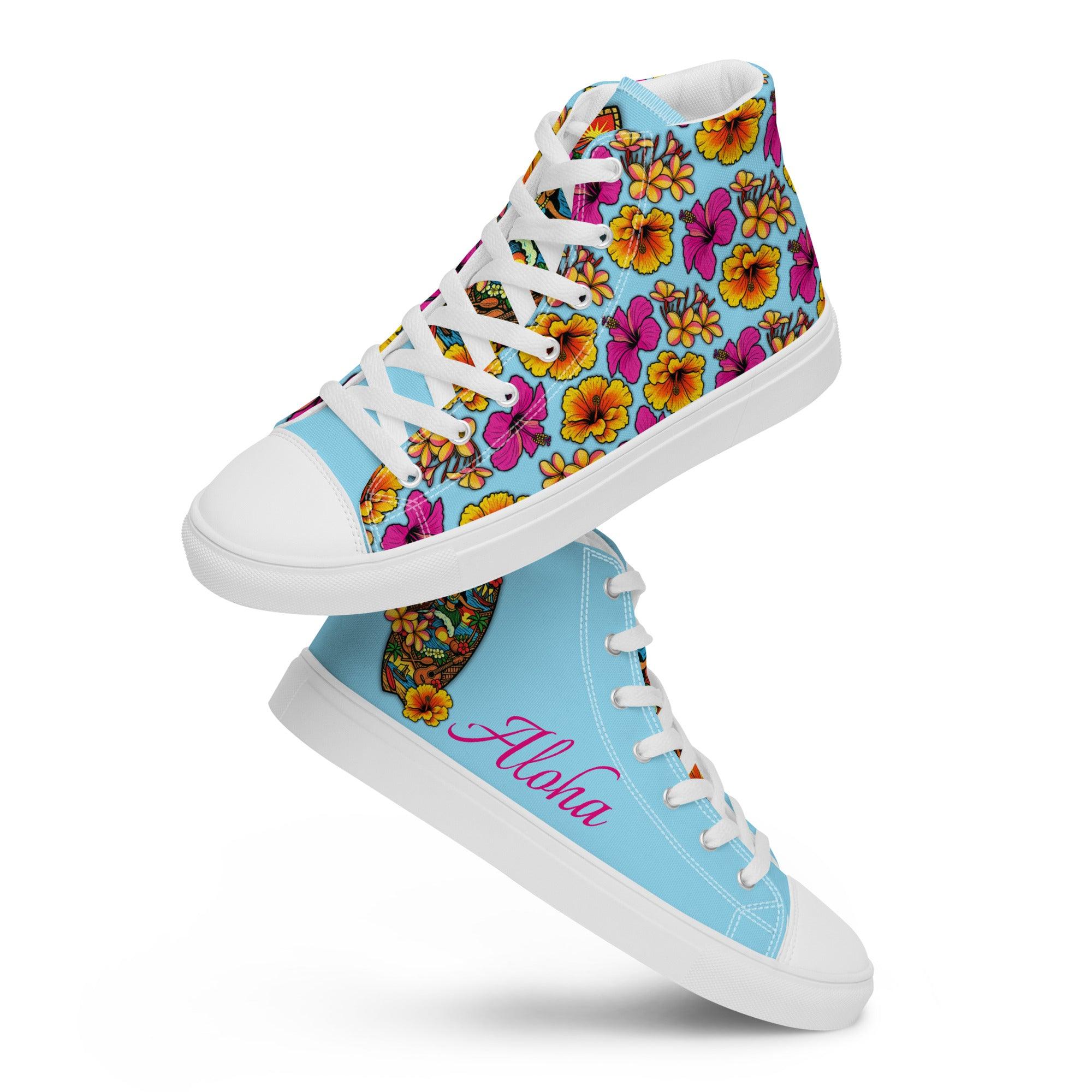 womens-high-top-canvas-shoes-white-front-69fdd9bbc731d - Sweet Talks Tees
