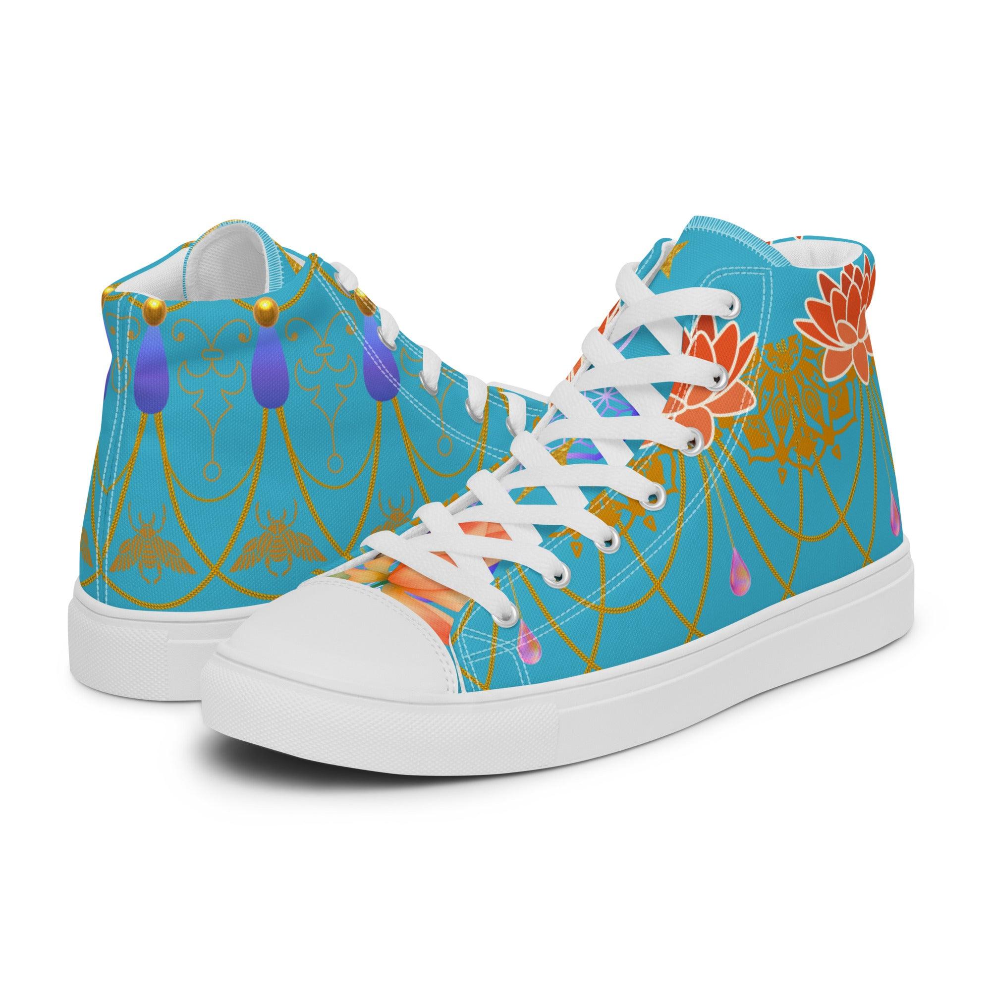 womens-high-top-canvas-shoes-white-left-69fa9bba4ef8d - Sweet Talks Tees