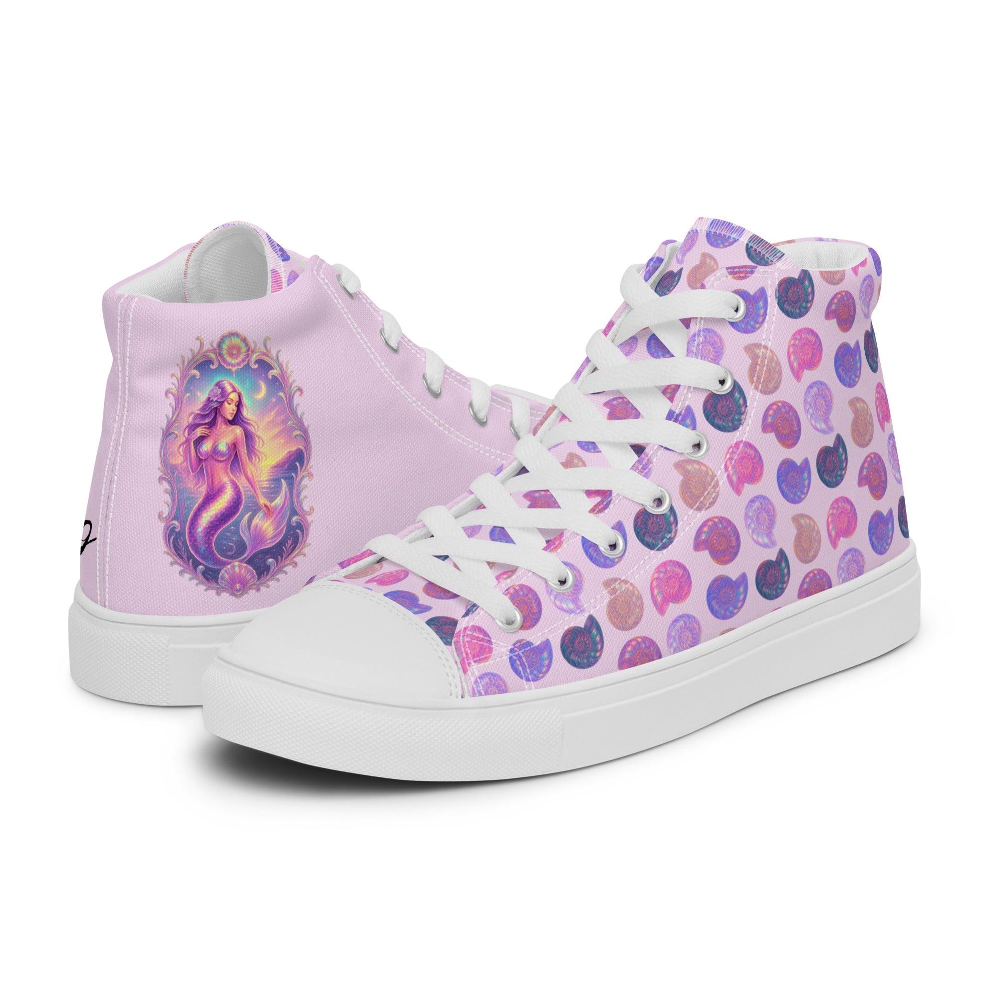 womens-high-top-canvas-shoes-white-left-69fdd621b6350 - Sweet Talks Tees