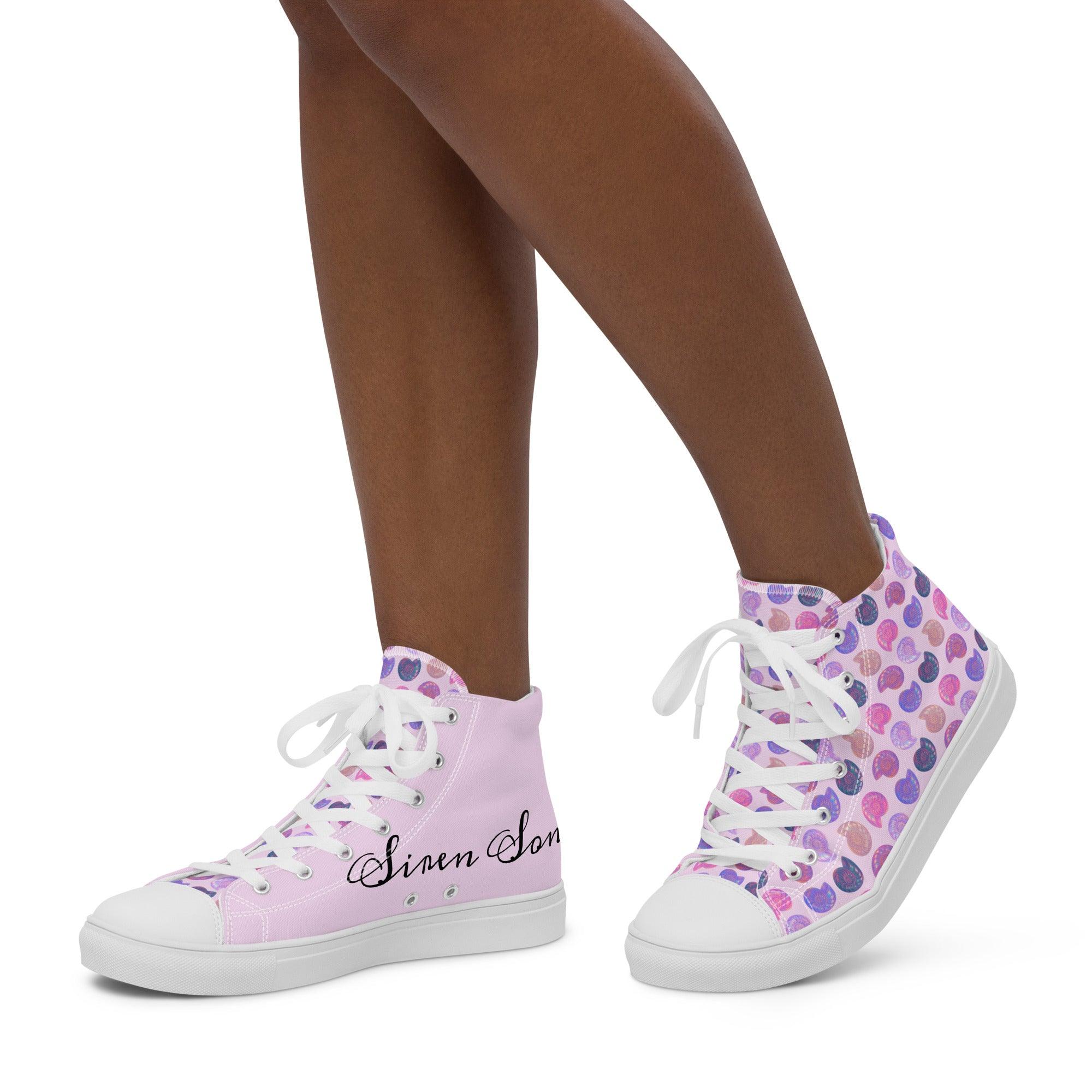 womens-high-top-canvas-shoes-white-left-69fdd621b7797 - Sweet Talks Tees