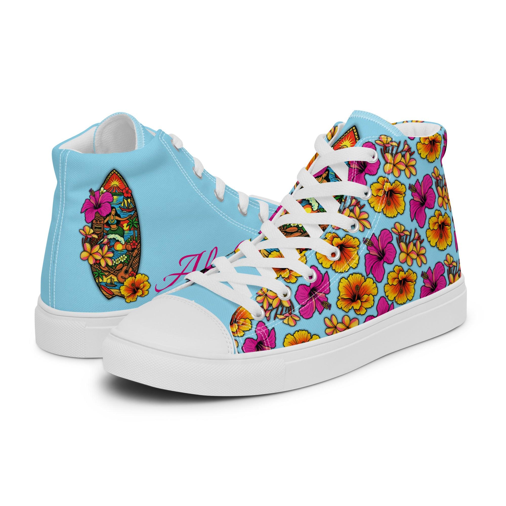womens-high-top-canvas-shoes-white-left-69fdd9bbc5d6e - Sweet Talks Tees